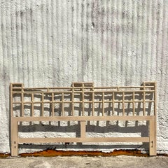 Mid 20th Century Vintage Coastal Rattan King Headboard