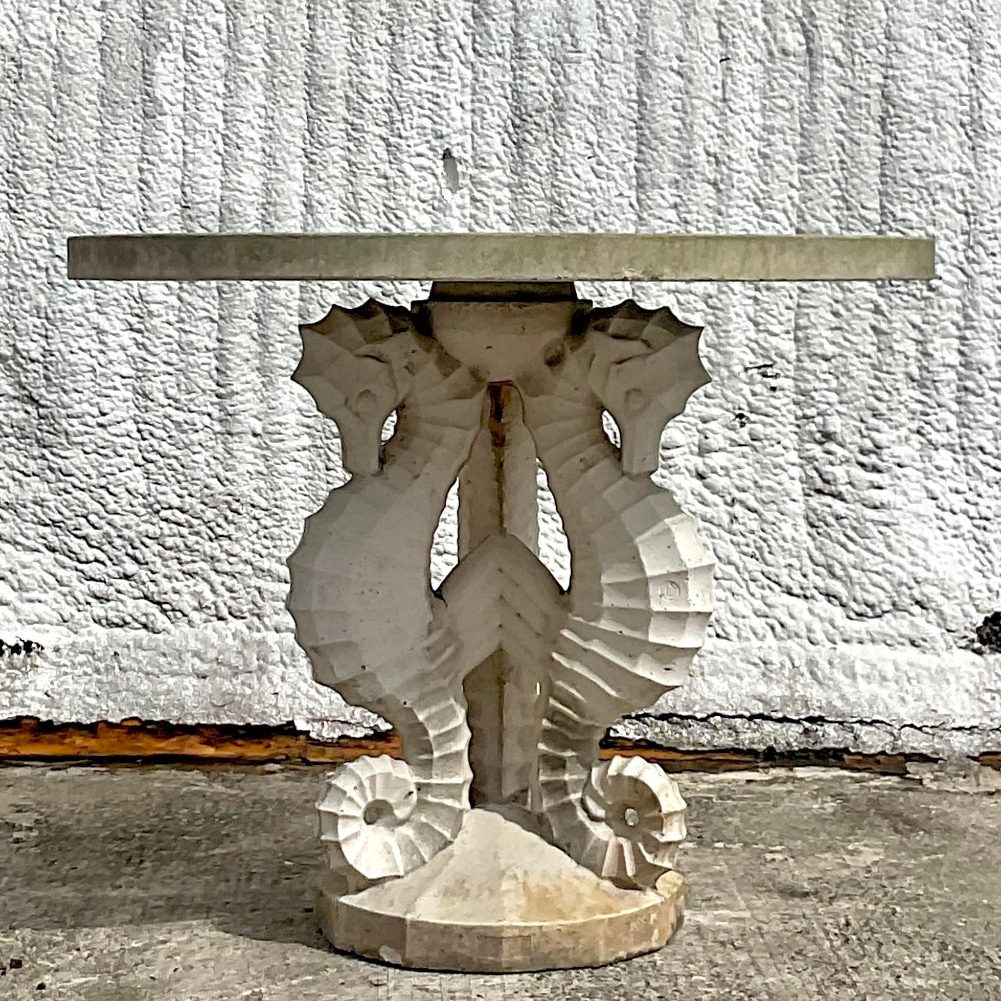 Béton Table centrale en forme d'hippocampe de style côtier du milieu du 20e siècle en vente