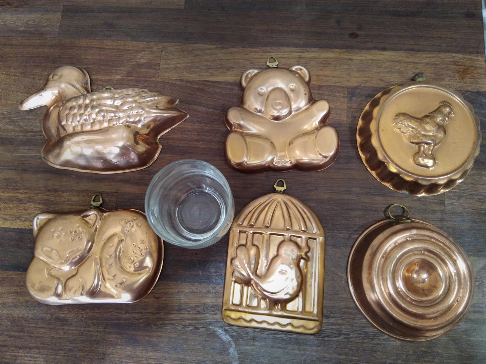 Other Copper Molds Mid-20th Century Vintage Lot of Six