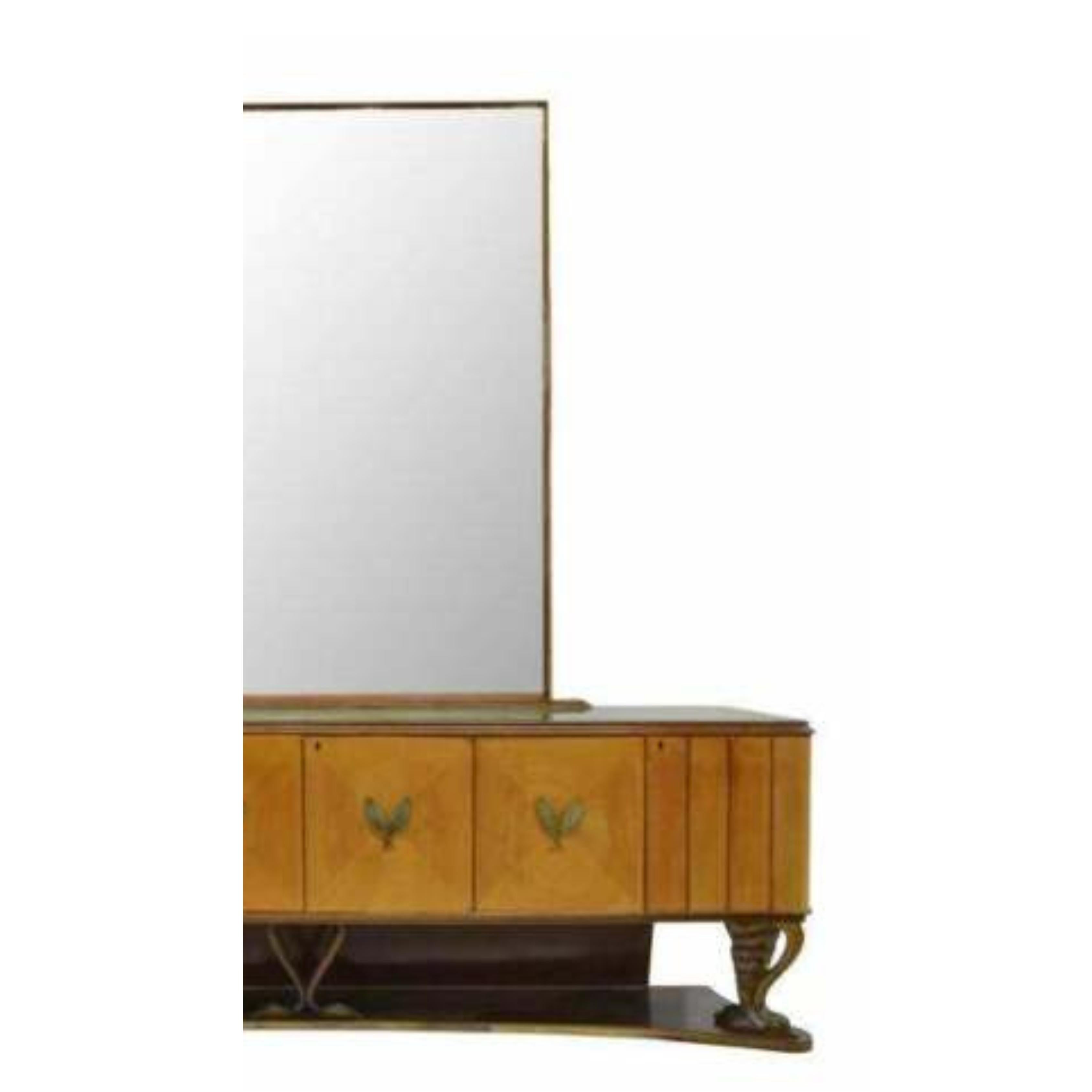 Mitte 20. Jahrhundert, Vintage, Esstisch, Massiv mit Spiegel Italienisch  Modernes Sideboard (Sonstiges) im Angebot