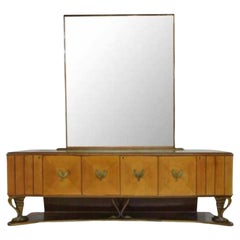 Mid 20th Century, Antique, Dining, Massive with Mirror Italian  Modern Sideboard