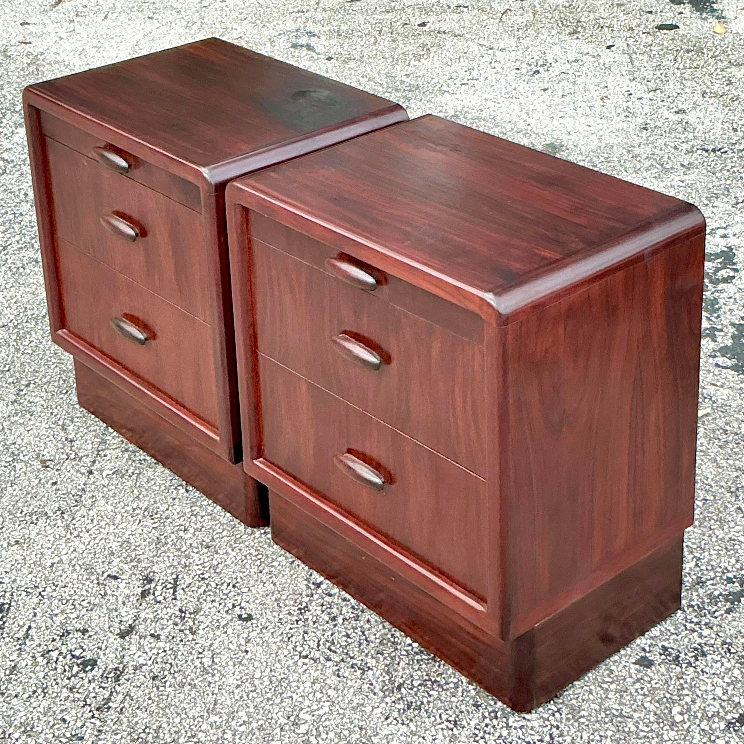 Mid-Century Modern Mid 20th Century Vintage Drylund Rosewood Nightstands - a Pair For Sale