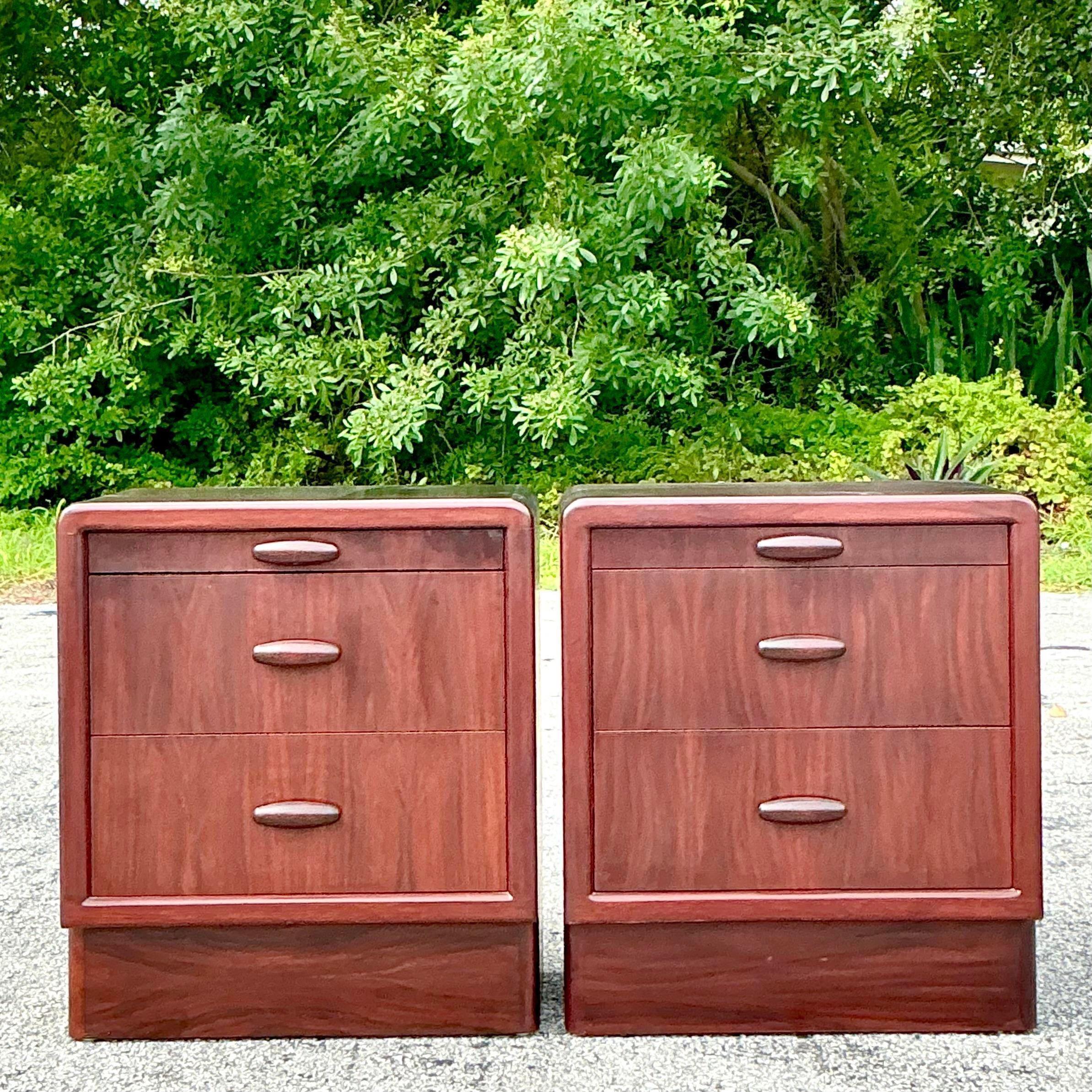 Danish Mid 20th Century Vintage Drylund Rosewood Nightstands - a Pair For Sale