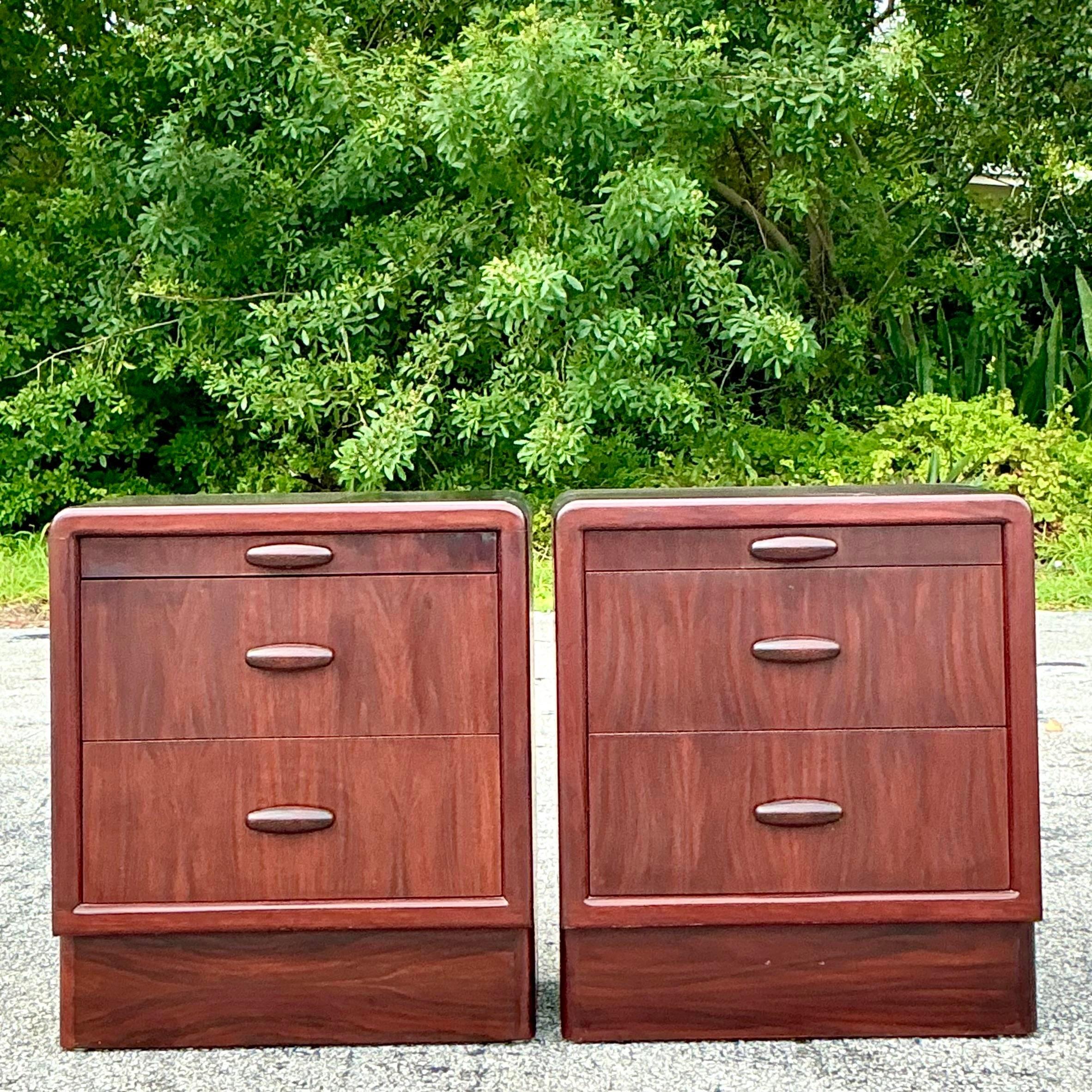 Mid 20th Century Vintage Drylund Rosewood Nightstands - a Pair For Sale 1