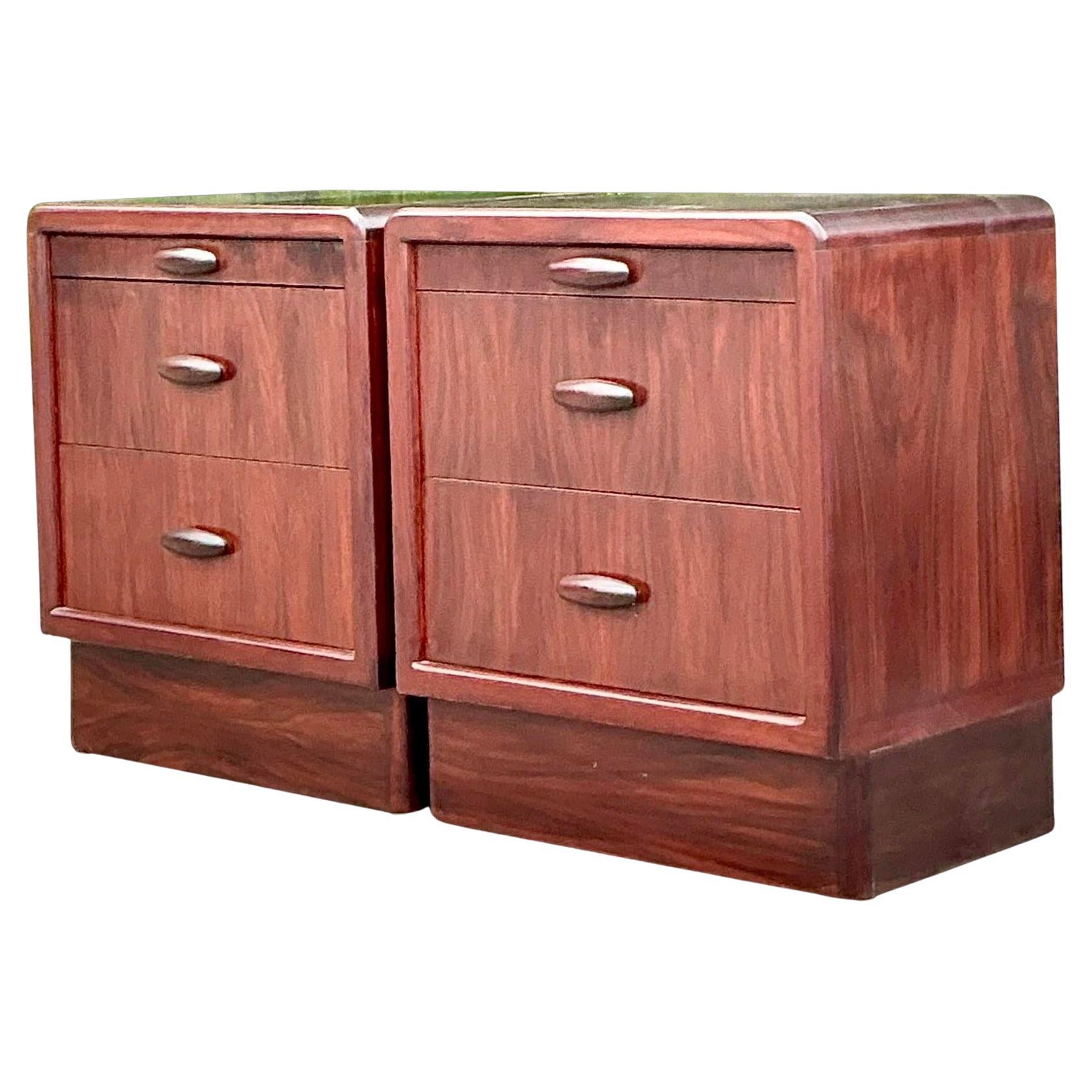 Mid 20th Century Vintage Drylund Rosewood Nightstands - a Pair