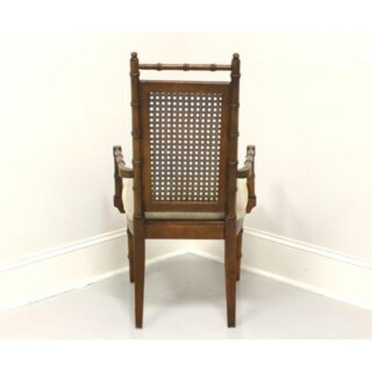 Chinoiserie Mid 20th Century Vintage Faux Bamboo & Cane Armchair by AMERICAN FURNITURE CO For Sale