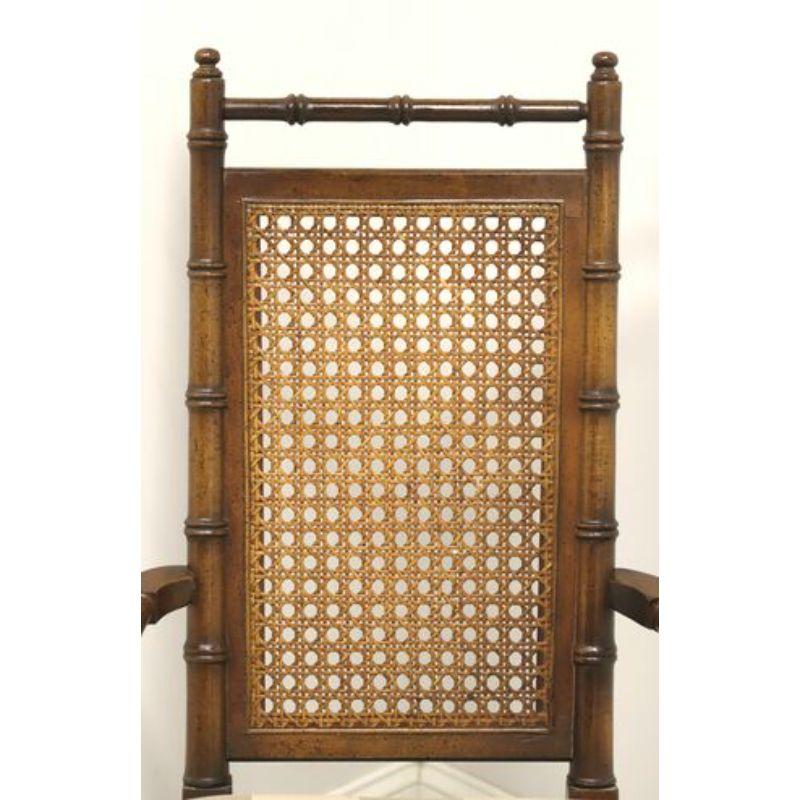 Chinoiserie AMERICAN FURNITURE CO Mid 20th Century Vintage Faux Bamboo & Cane Armchair For Sale