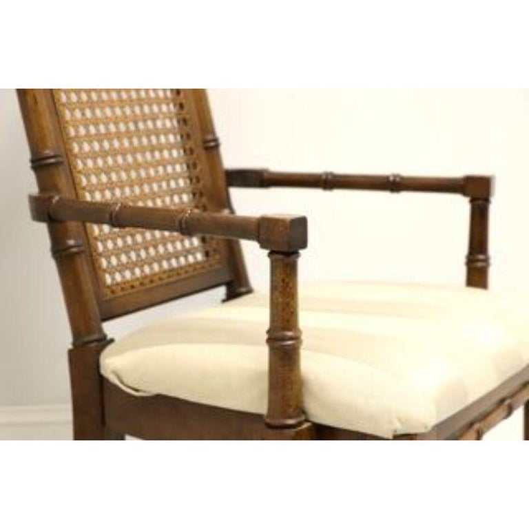 Mid 20th Century Vintage Faux Bamboo & Cane Armchair by AMERICAN FURNITURE CO In Good Condition For Sale In Charlotte, NC