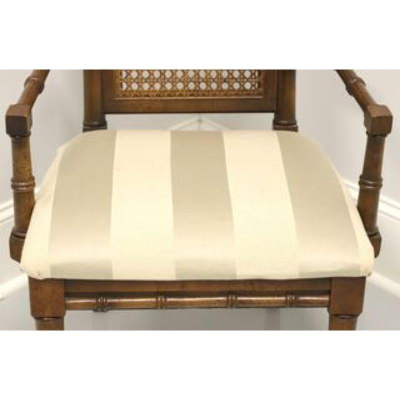 AMERICAN FURNITURE CO Mid 20th Century Vintage Faux Bamboo & Cane Armchair In Good Condition For Sale In Charlotte, NC