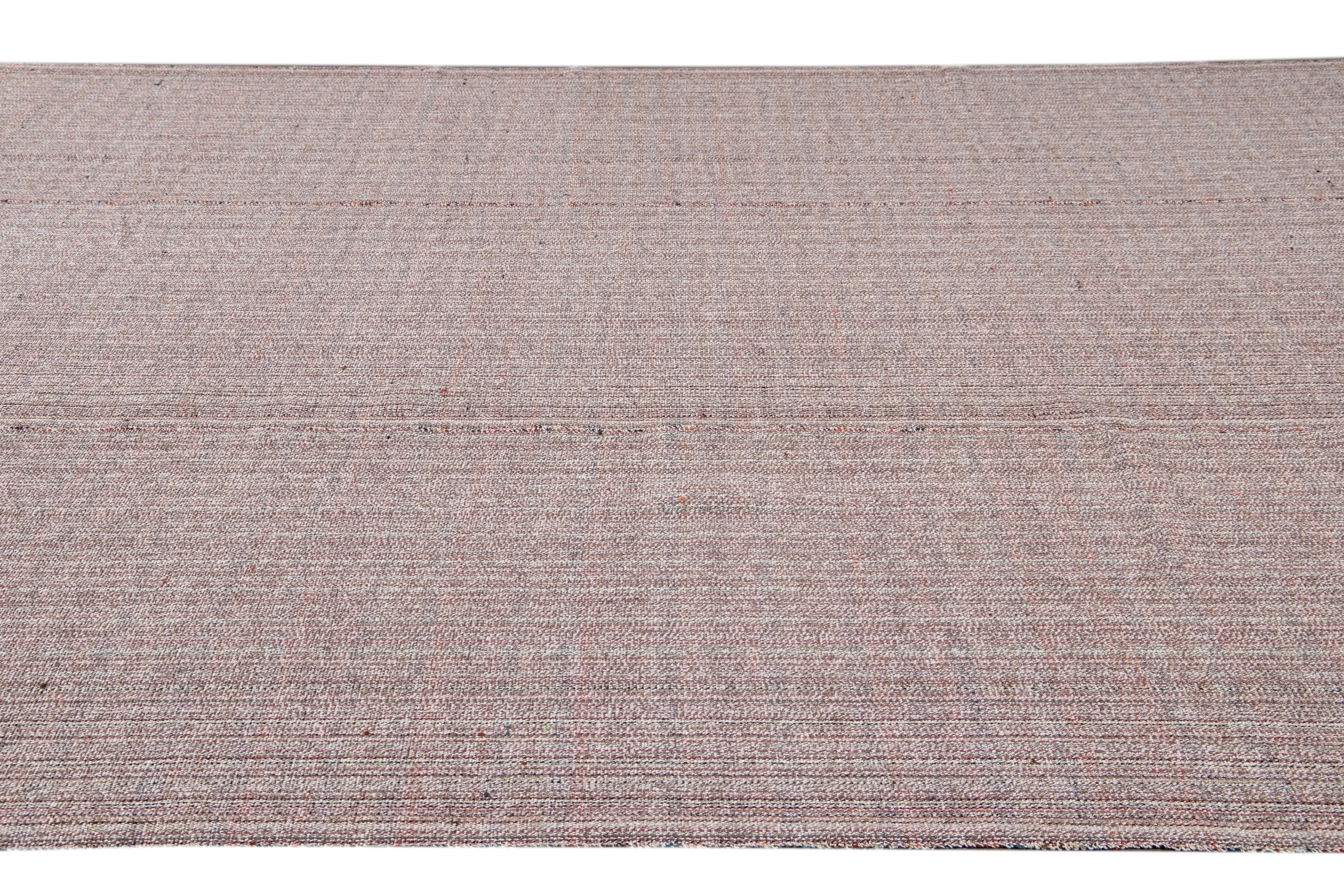 Mid-20th Century Vintage Flat-Weave Rug For Sale 6