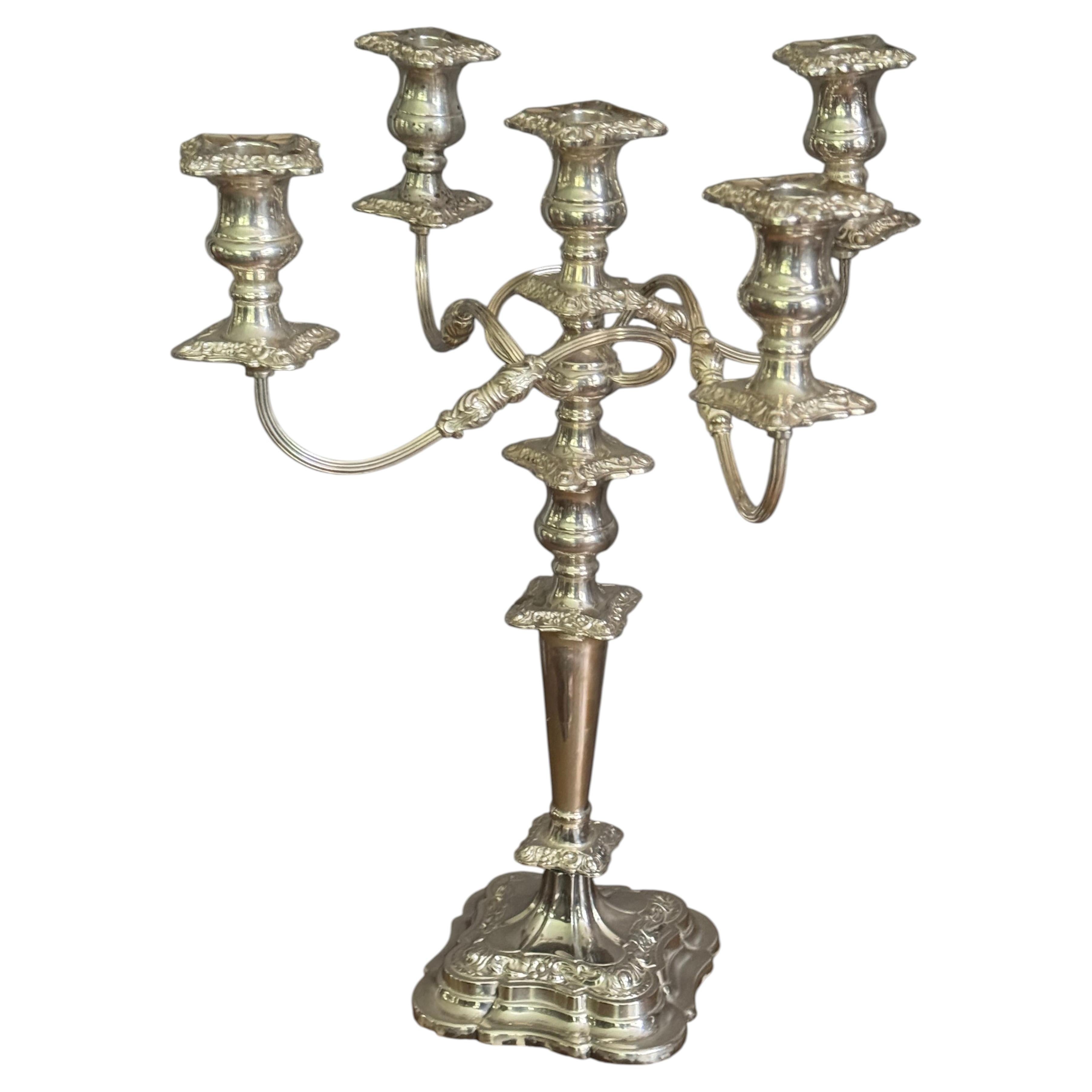 Mid 20th century , 4 -arm candelabra silverplate Sheffield made in England