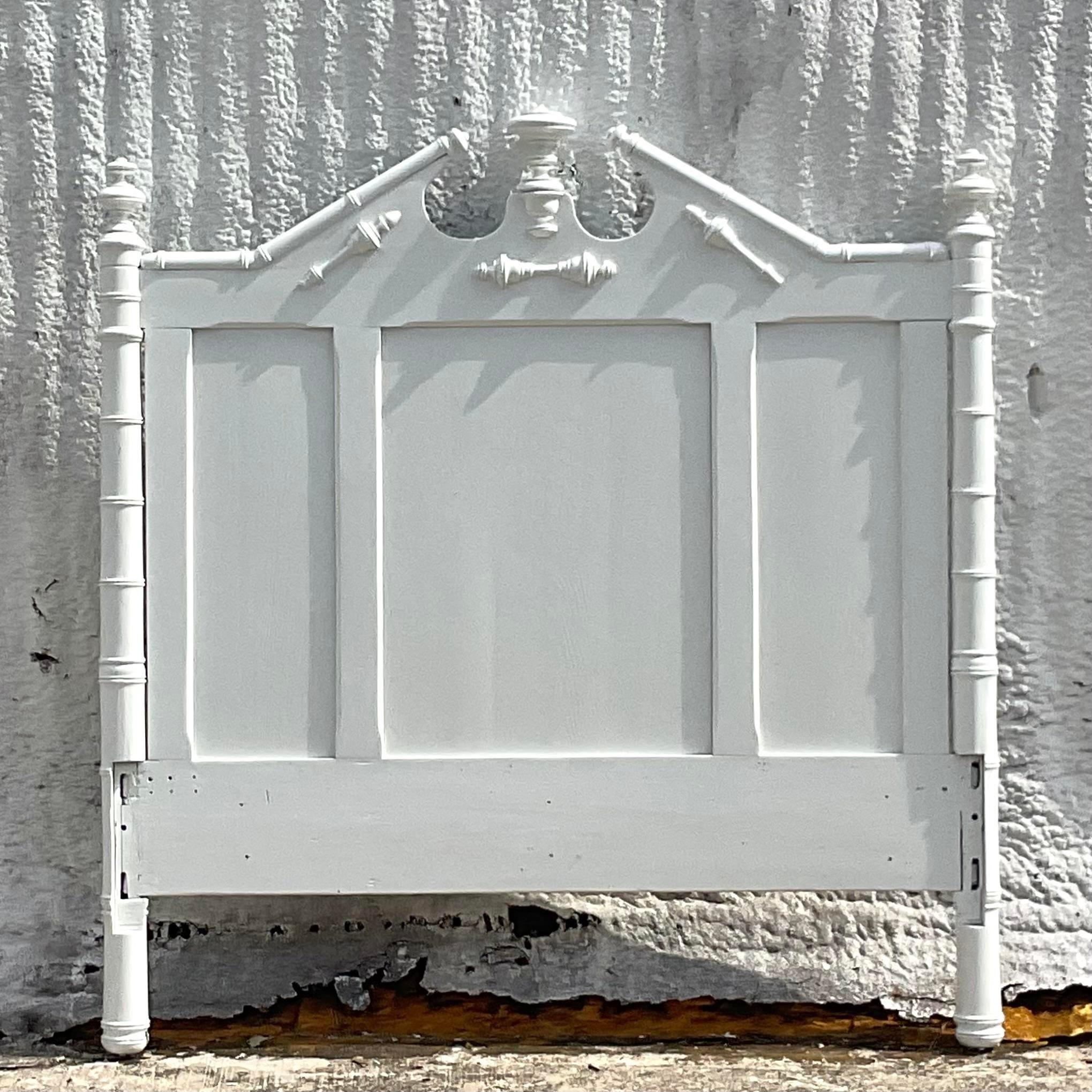 Mid 20th Century Vintage Georgian Pediment Full Headboard In Good Condition For Sale In west palm beach, FL