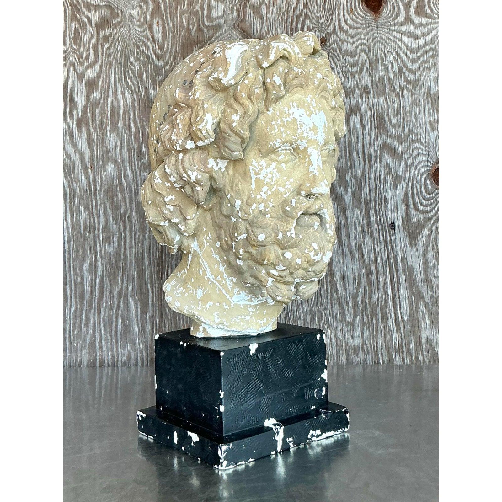 Busto in gesso di uomo Grand Tour della metà del XX secolo In condizioni buone in vendita a West Palm Beach, FL
