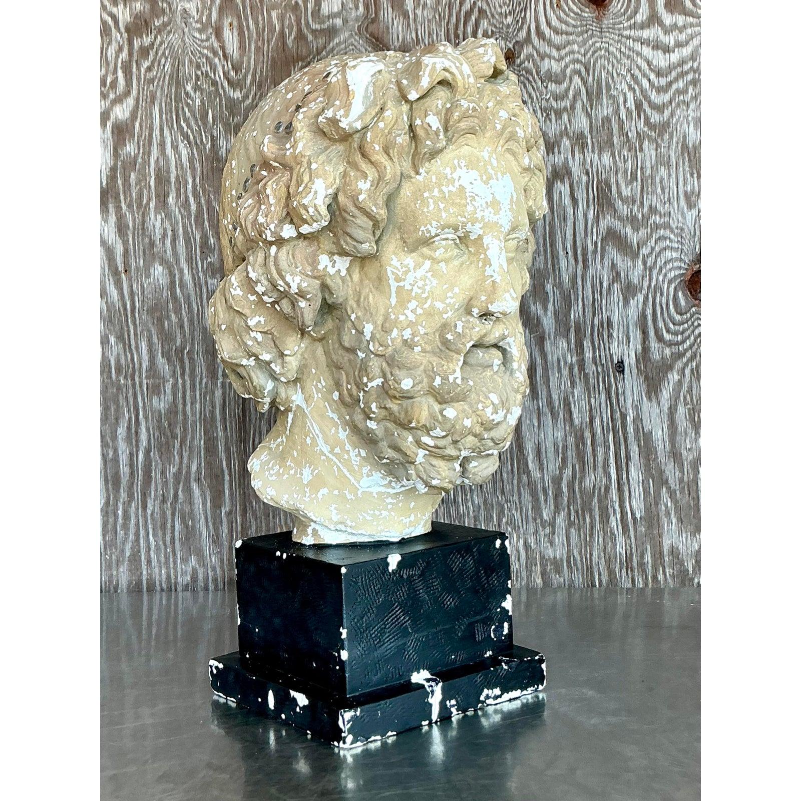 Intonaco Busto in gesso di uomo Grand Tour della metà del XX secolo in vendita