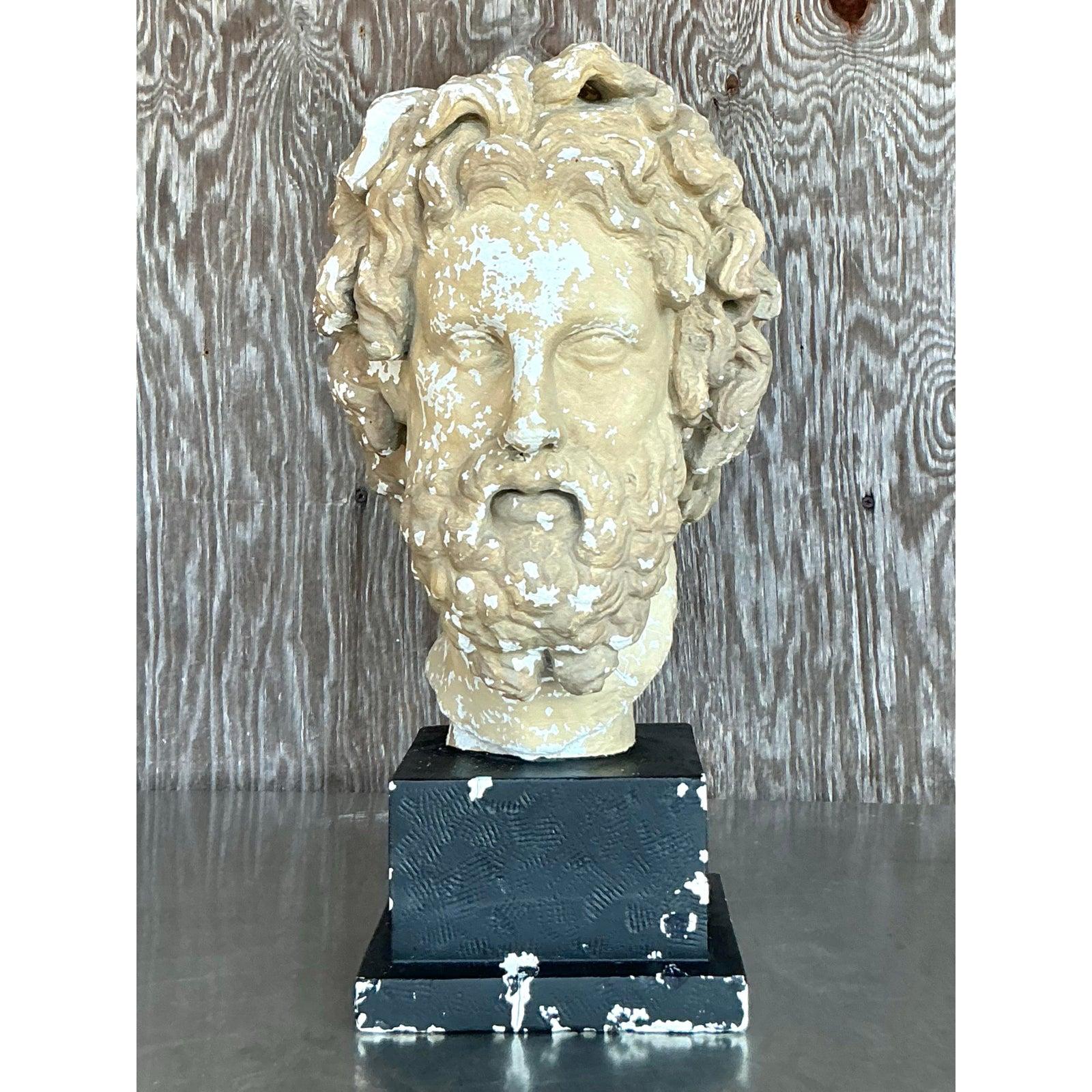 Busto in gesso di uomo Grand Tour della metà del XX secolo in vendita 3