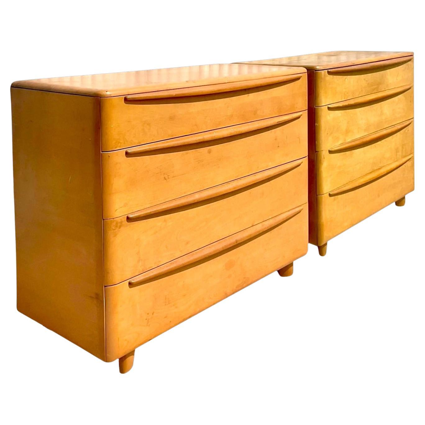 Mid 20th Century Vintage Heywood Wakefield Chest Air Drawers - a Pair For Sale