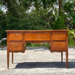 Mid 20th Century Vintage Italian Inlay Partners Desk