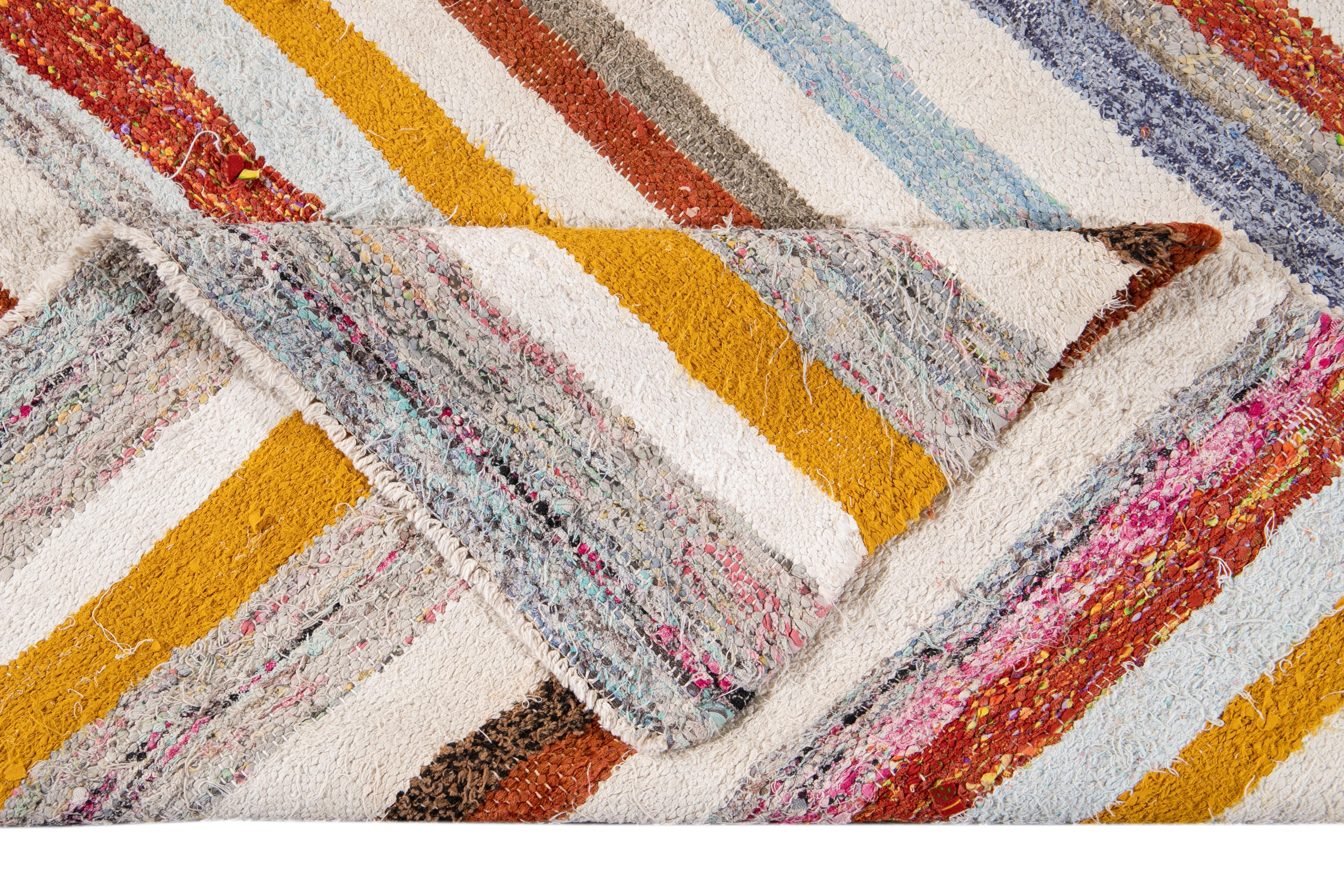 Hand-Knotted Mid-20th Century Vintage Kilim Wool Rug For Sale