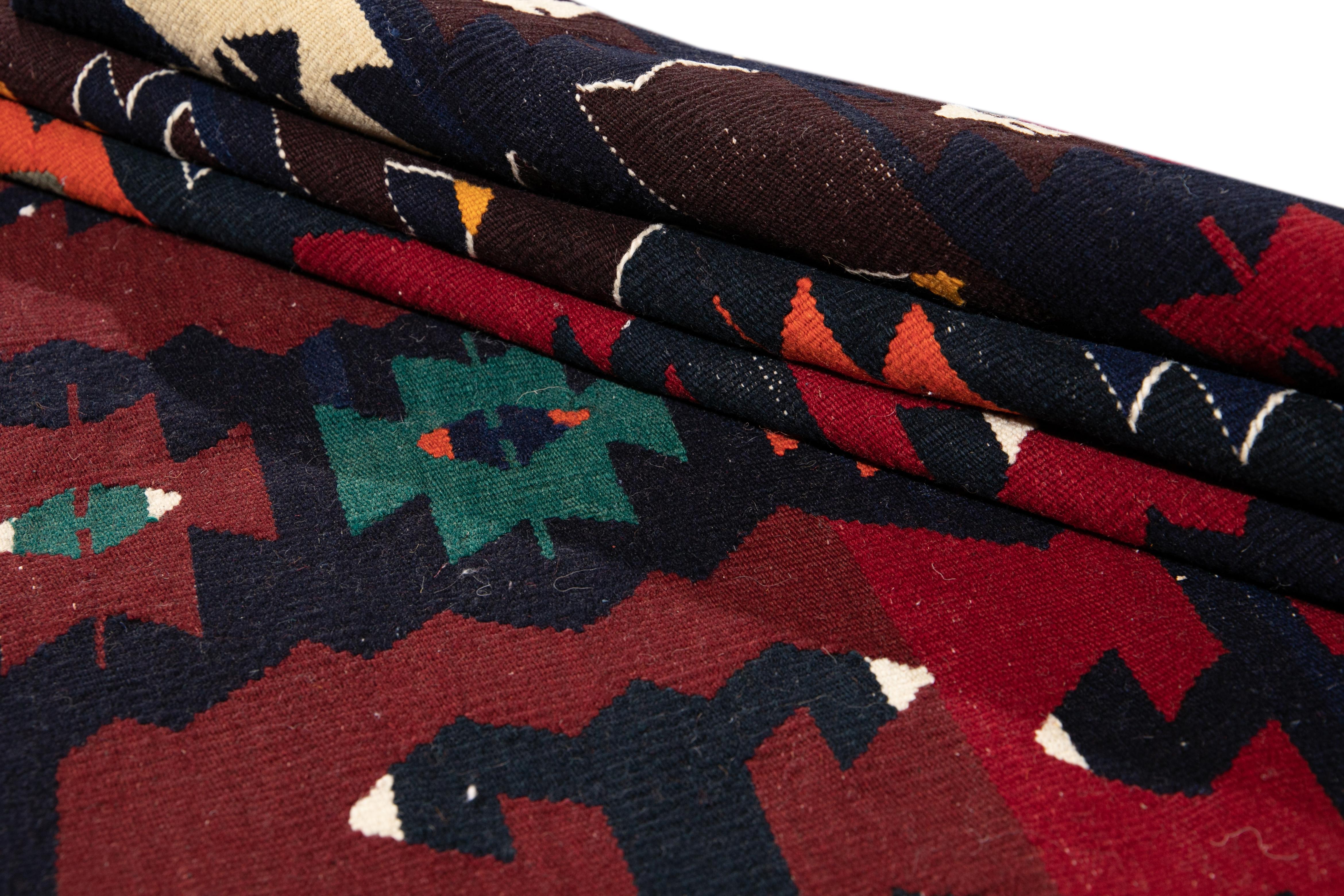 Mid-20th Century Vintage Kilim Wool Rug For Sale 3
