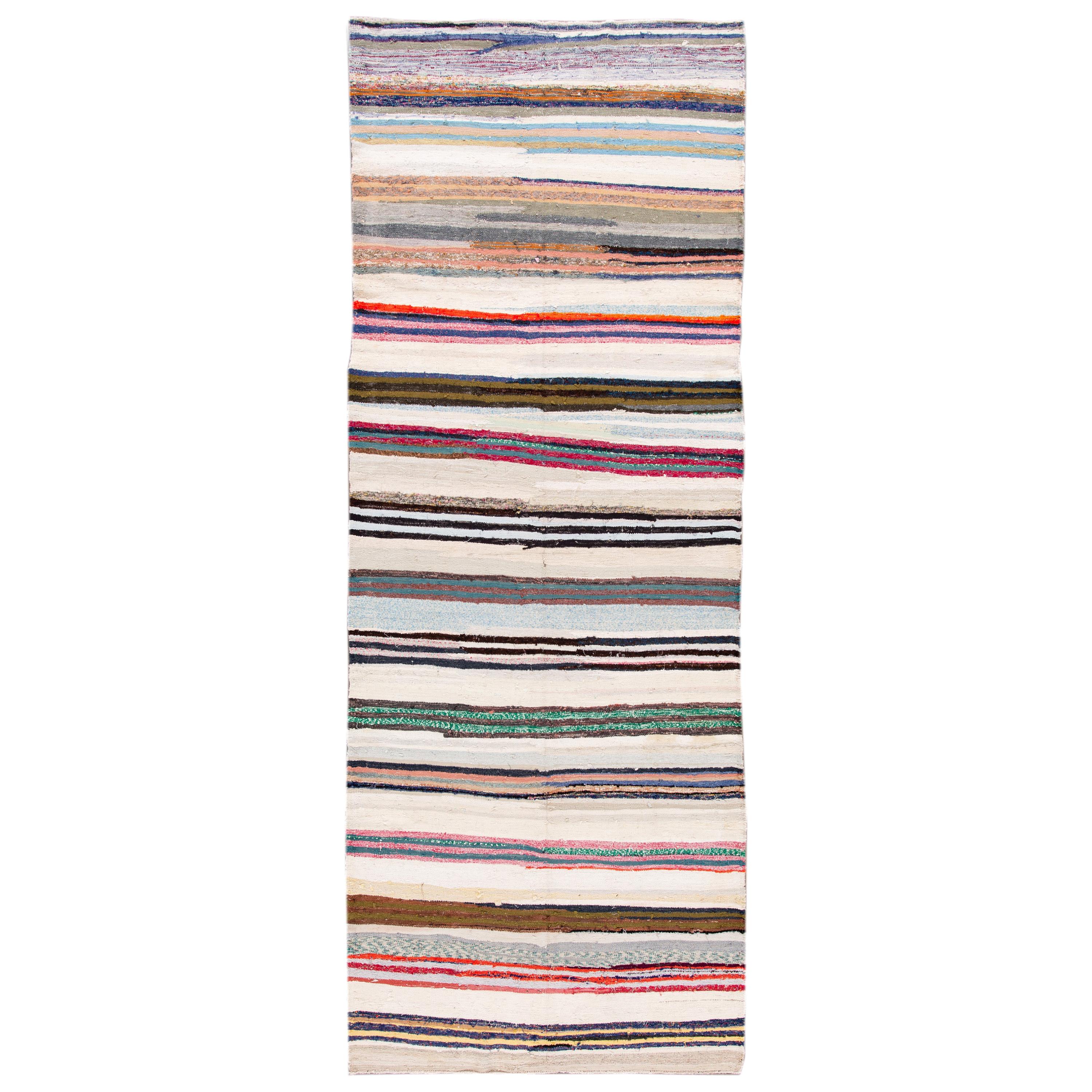 Mid-20th Century Vintage Kilim Wool Rug For Sale
