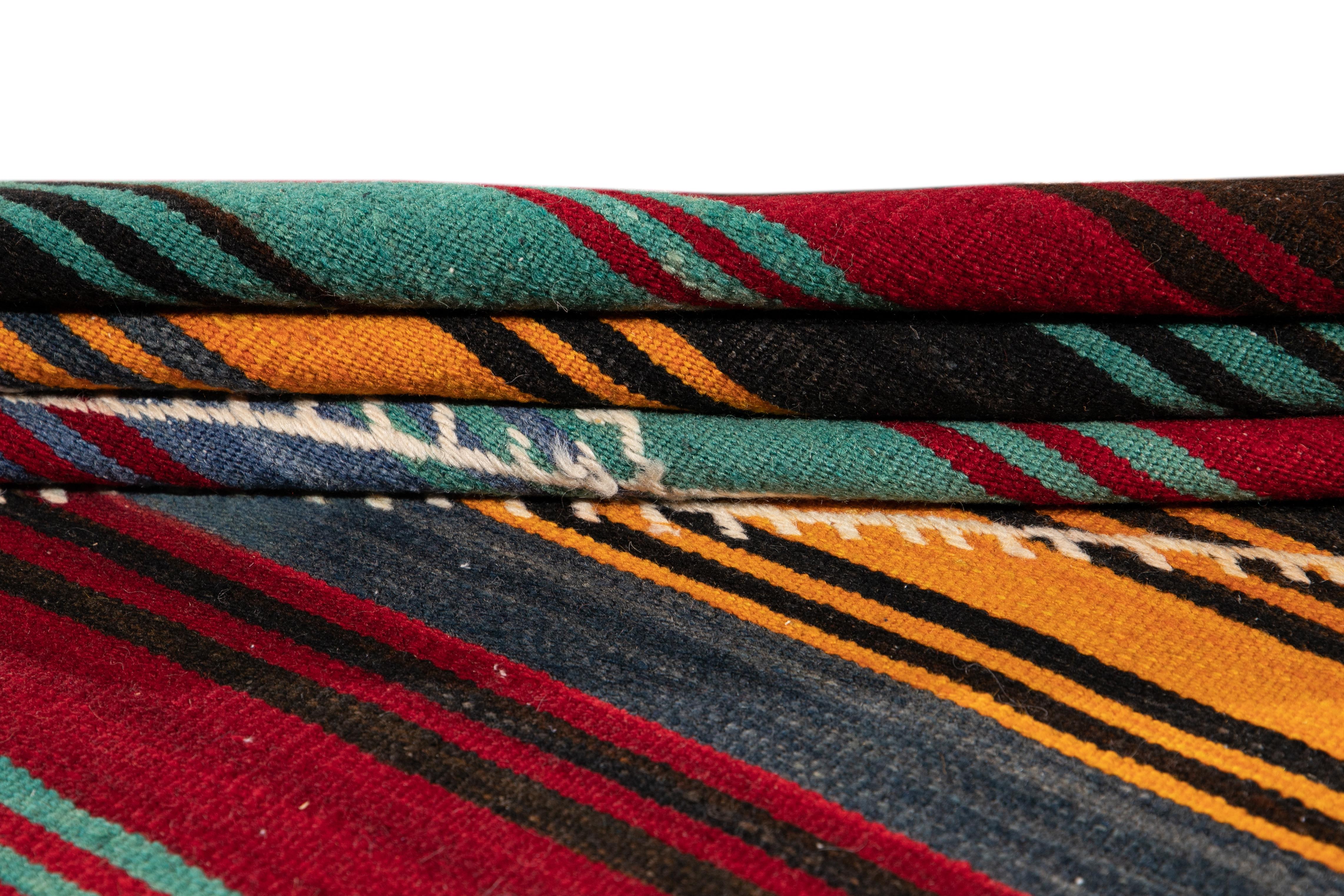 Mid-20th Century Vintage Kilim Wool Runner Rug For Sale 4
