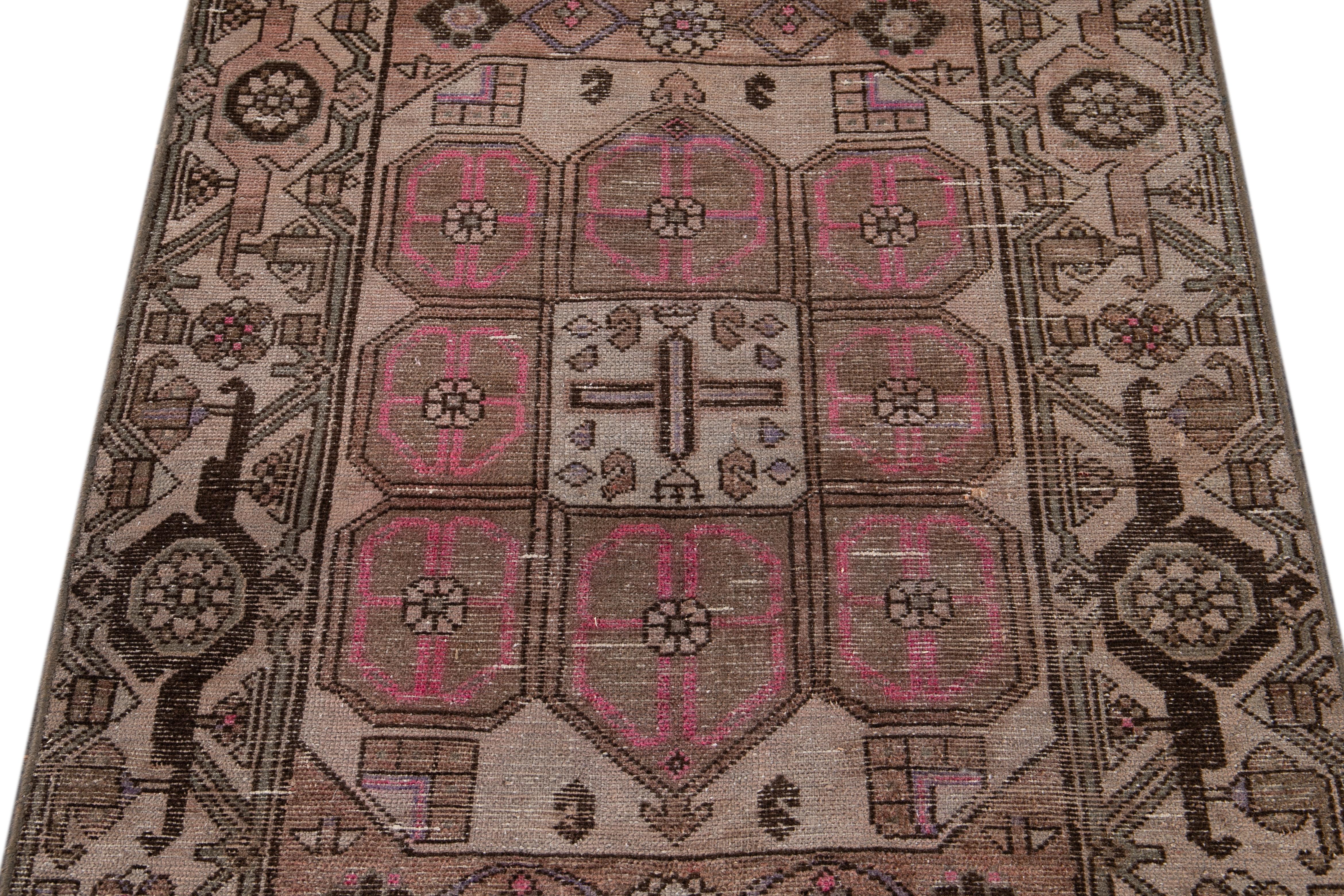 Mid-20th Century Vintage Malayer Runner Rug In Excellent Condition For Sale In Norwalk, CT