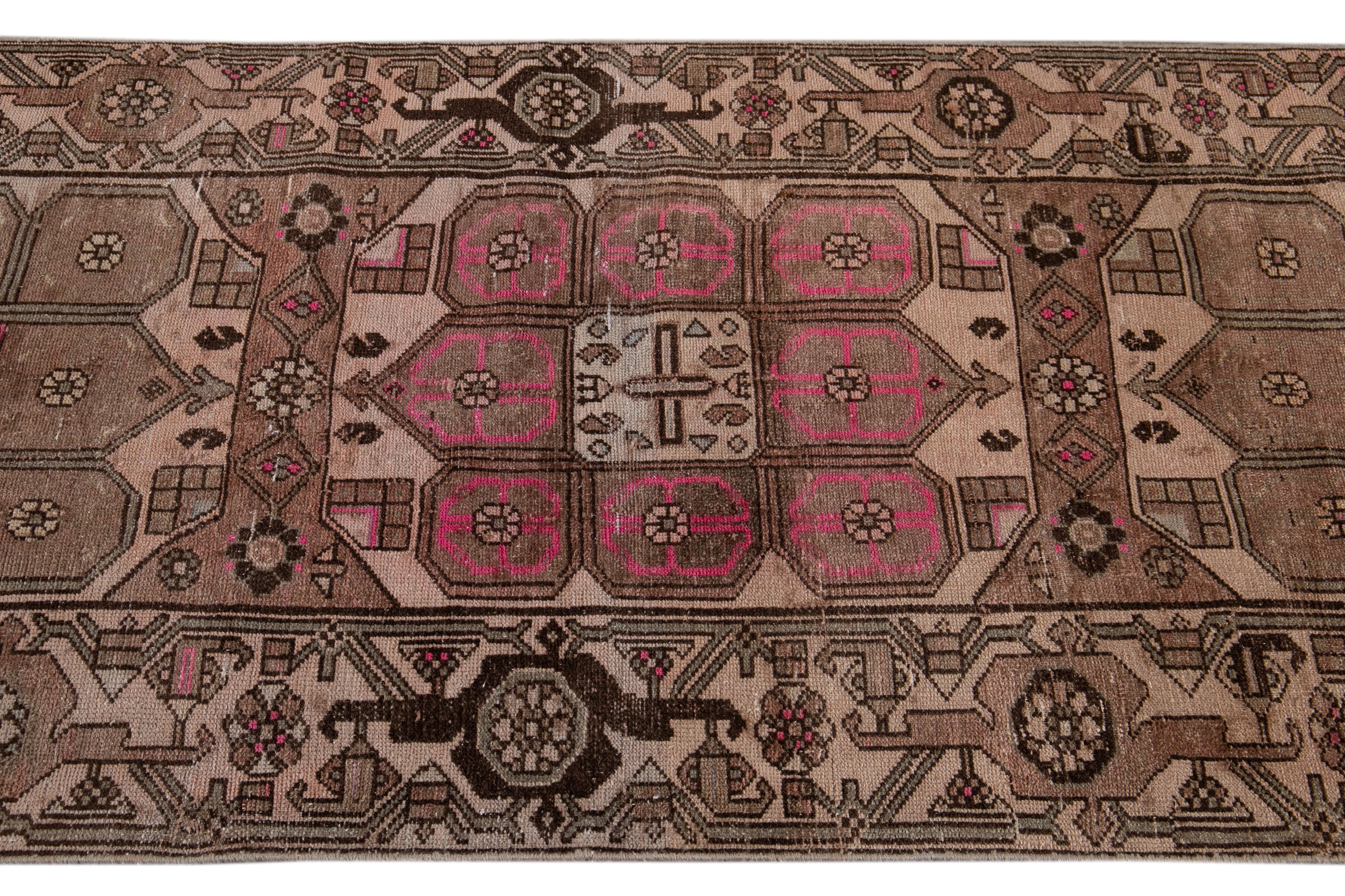 Wool Mid-20th Century Vintage Malayer Runner Rug For Sale