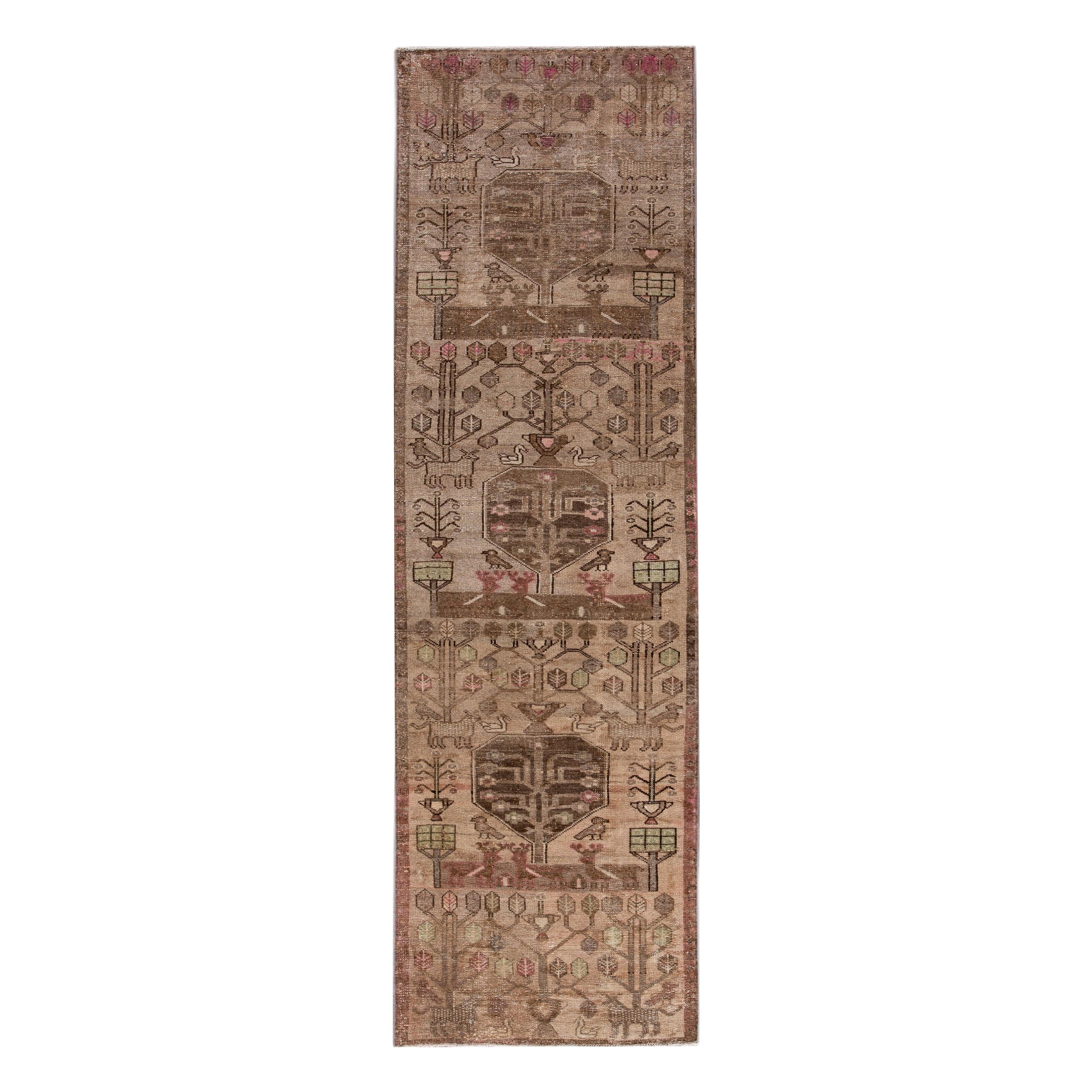 Mid20th Century Vintage Malayer Runner Rug For Sale at 1stDibs