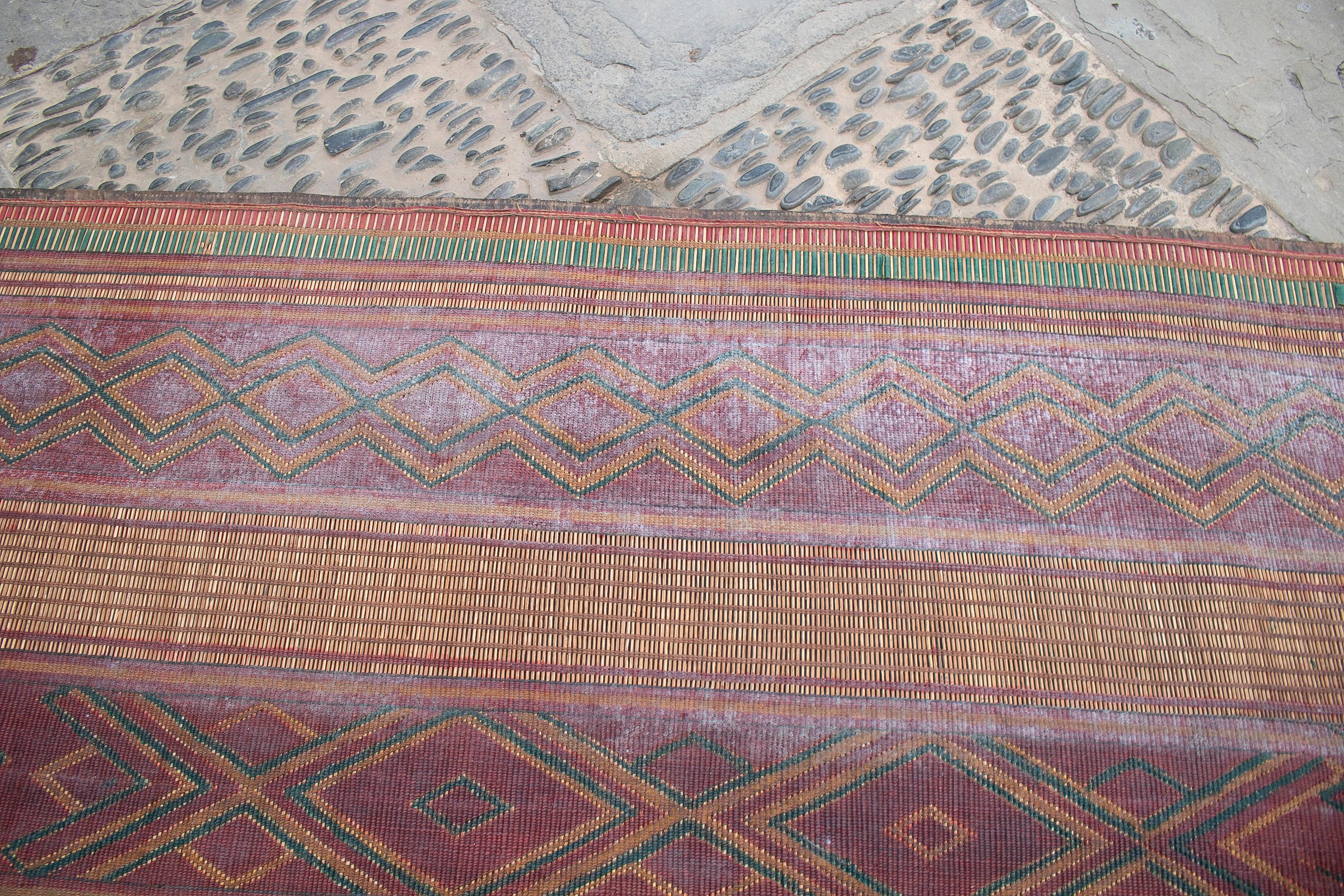Mid-20th Century Vintage Mauritanian Leather Tuareg Rug, North Africa For Sale 15