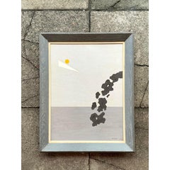 Mid 20th Century Vintage MCM Original Abstract Oil on Board