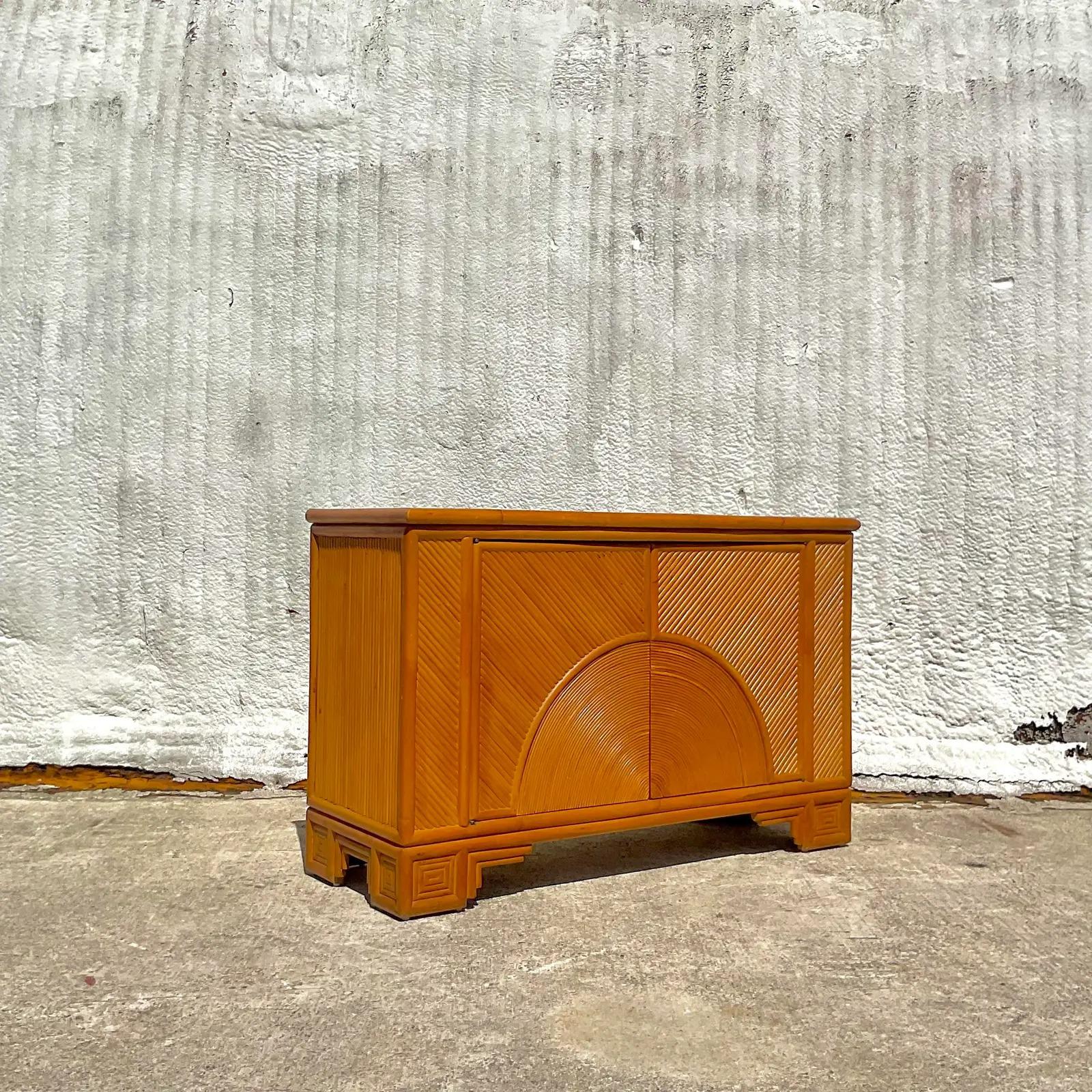 Mid 20th Century Vintage Mid-Century Bamboo Cabinet 1