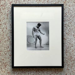 Mid 20th Century Vintage Bruce of La Vintage Framed Photograph on Man with Hoop