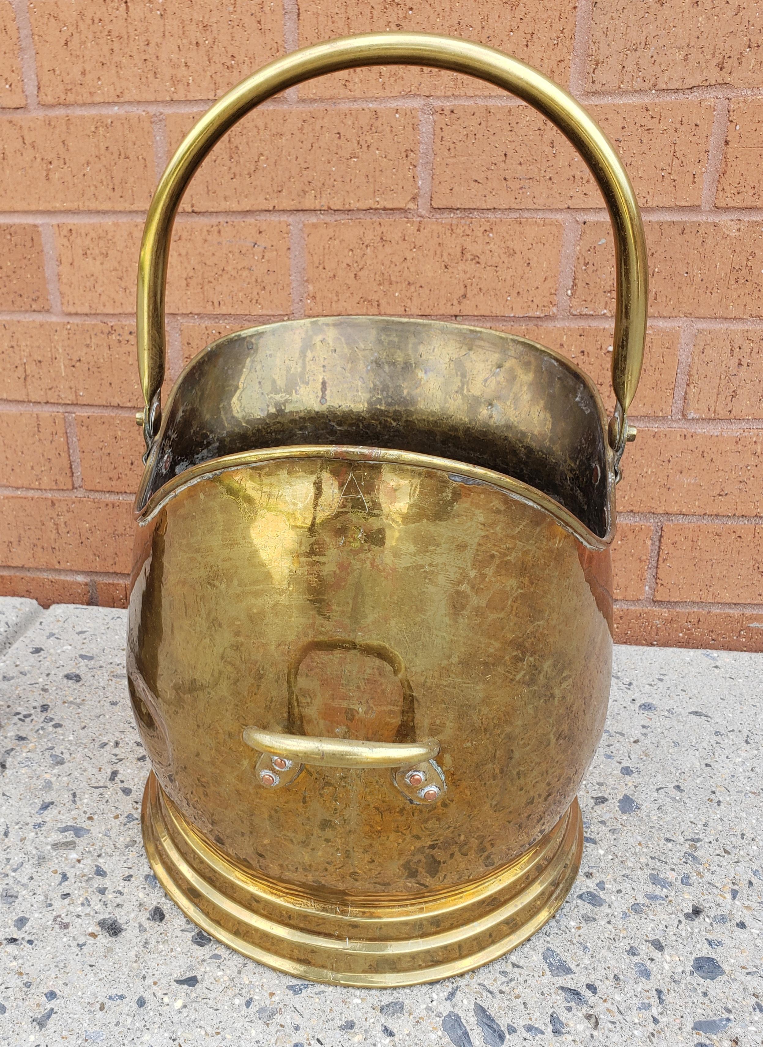 vintage brass coal bucket