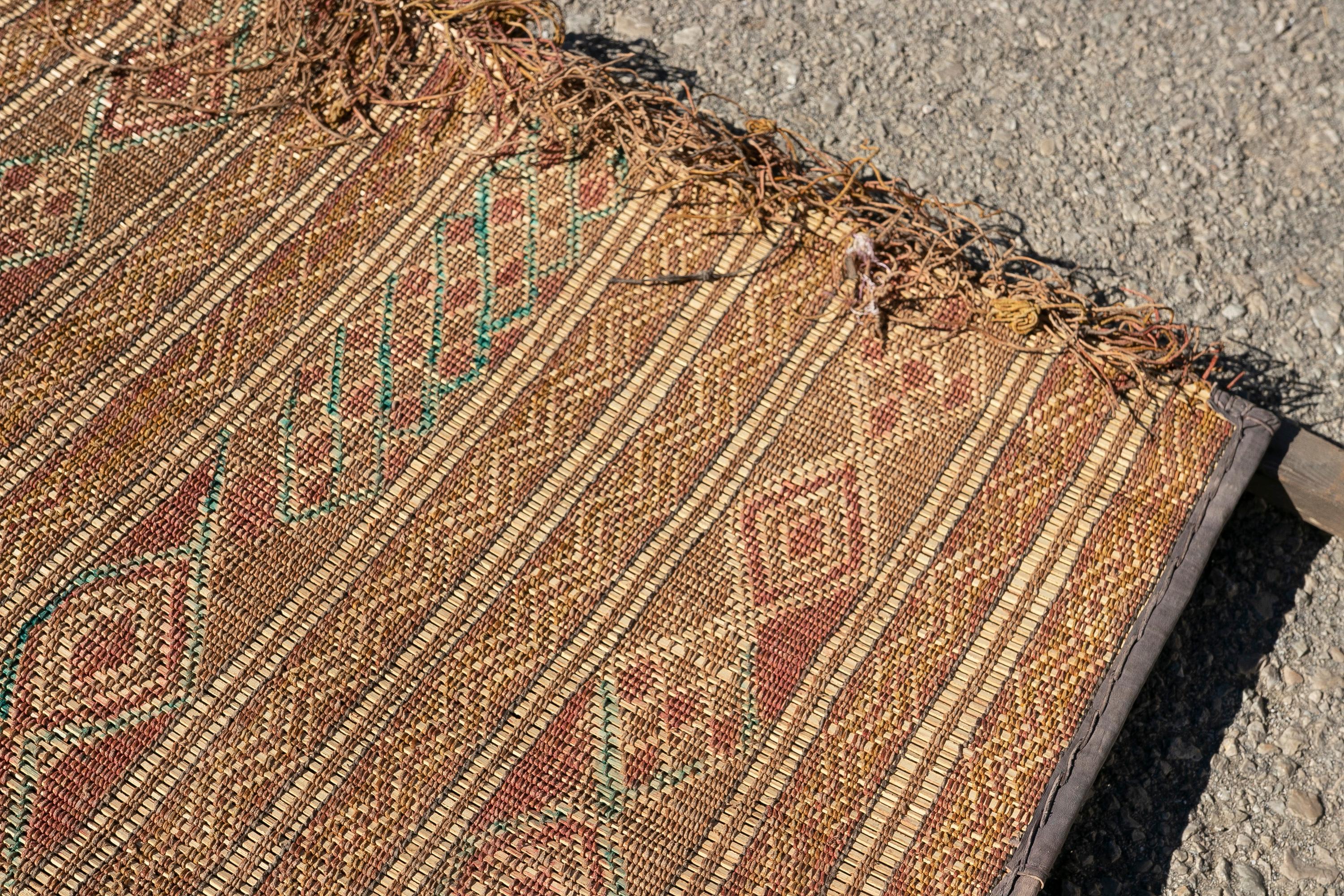 Mid-20th Century, Vintage Moroccan Leather Tuareg Rug North Africa For Sale 13