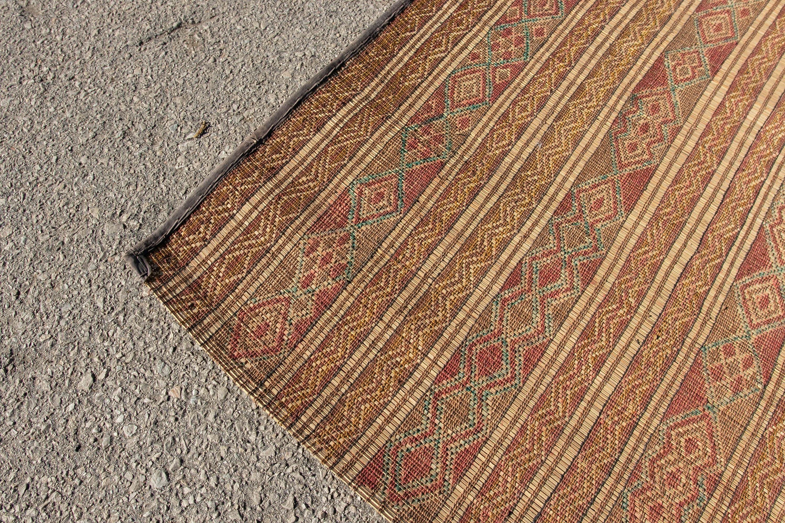 Hand-Crafted Mid-20th Century, Vintage Moroccan Leather Tuareg Rug North Africa For Sale