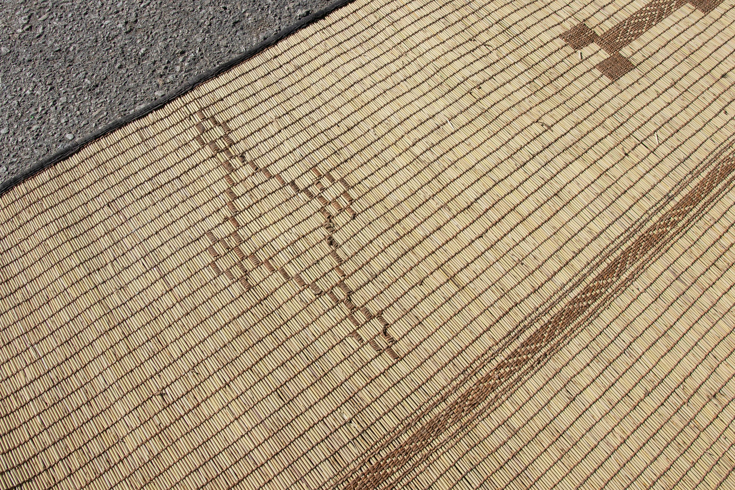 Hand-Crafted Mid-20th Century, Vintage Moroccan Leather Tuareg Rug North Africa For Sale