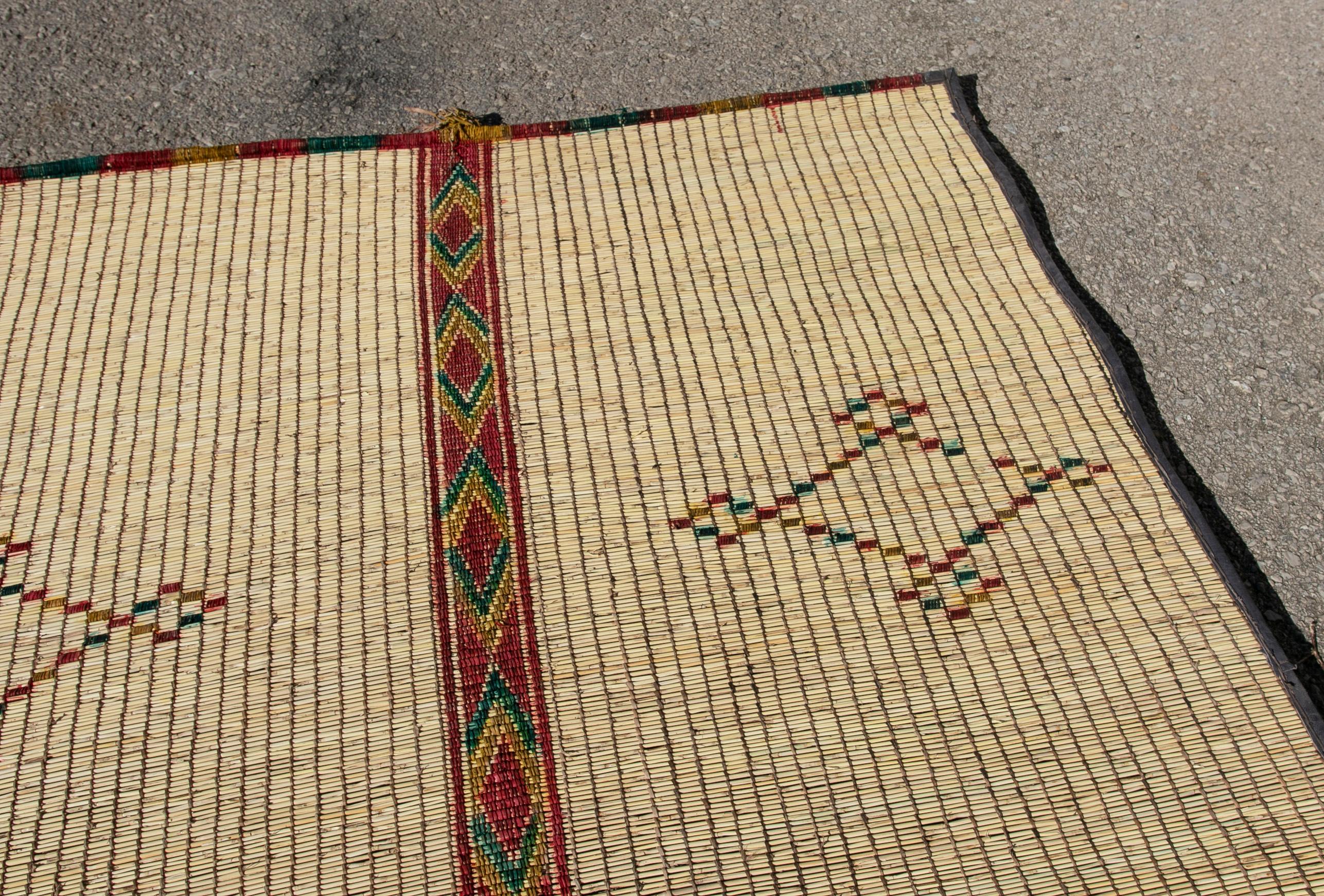 Mid-20th Century Vintage Moroccan Leather Tuareg Rug North Africa For Sale 4