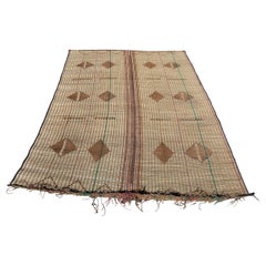 Mid-20th Century, Vintage Moroccan Leather Tuareg Rug North Africa