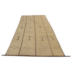 Mid-20th Century, Vintage Moroccan Leather Tuareg Rug North Africa