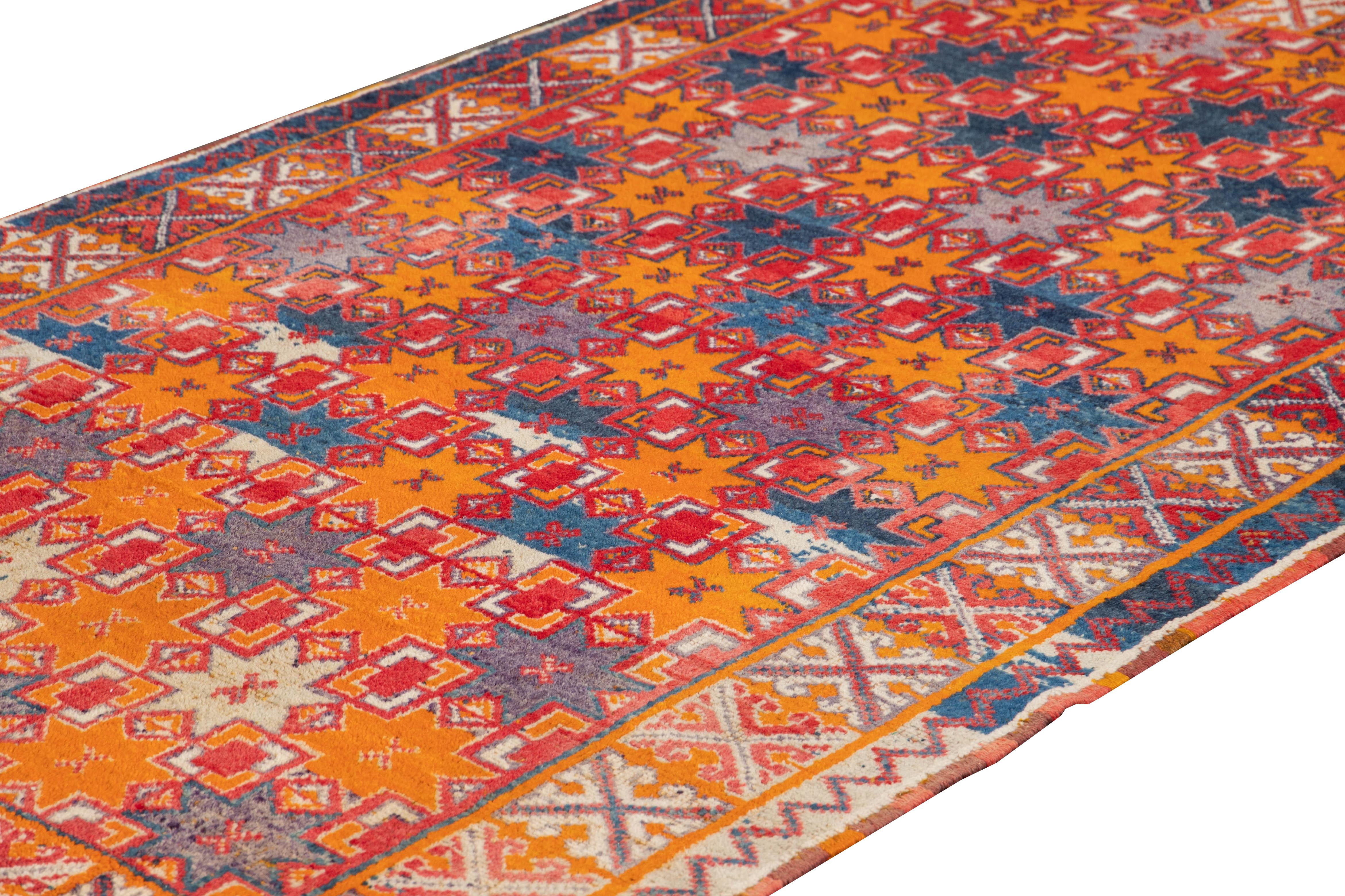 Hand-Knotted Mid-20th Century Vintage Moroccan Rug For Sale