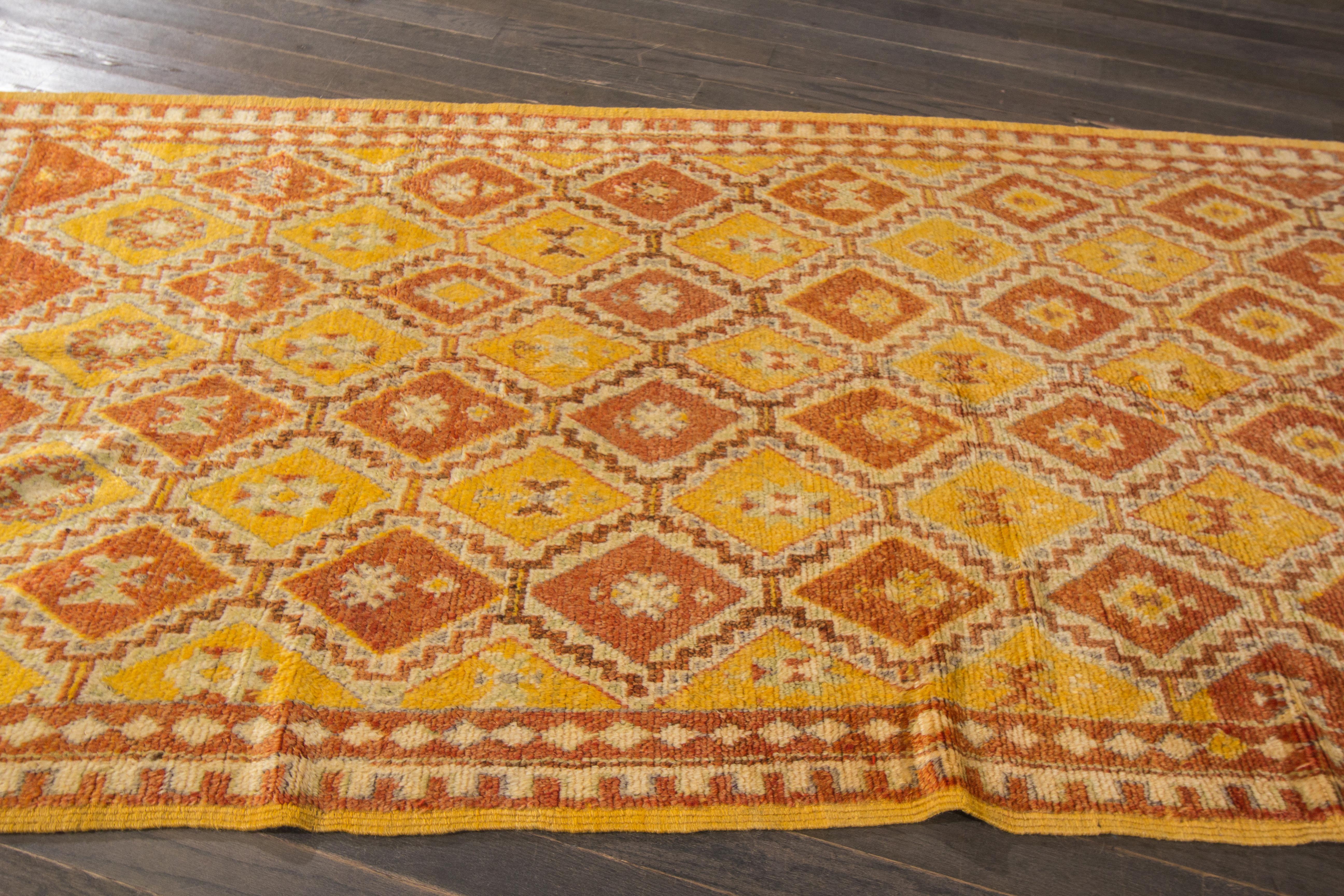 Mid 20th Century Vintage Moroccan Tribal Wool Rug For Sale 1