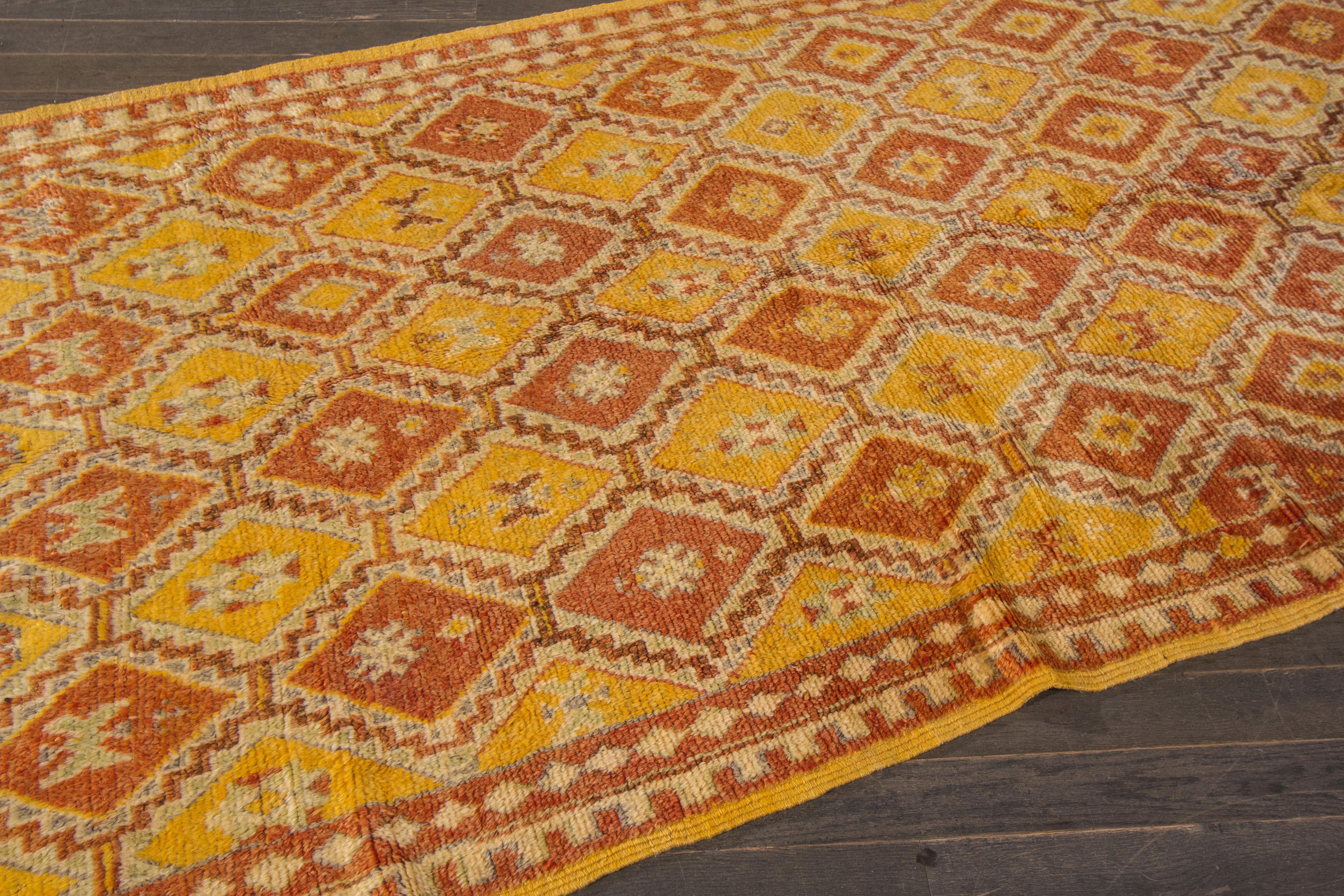 Mid 20th Century Vintage Moroccan Tribal Wool Rug For Sale 3
