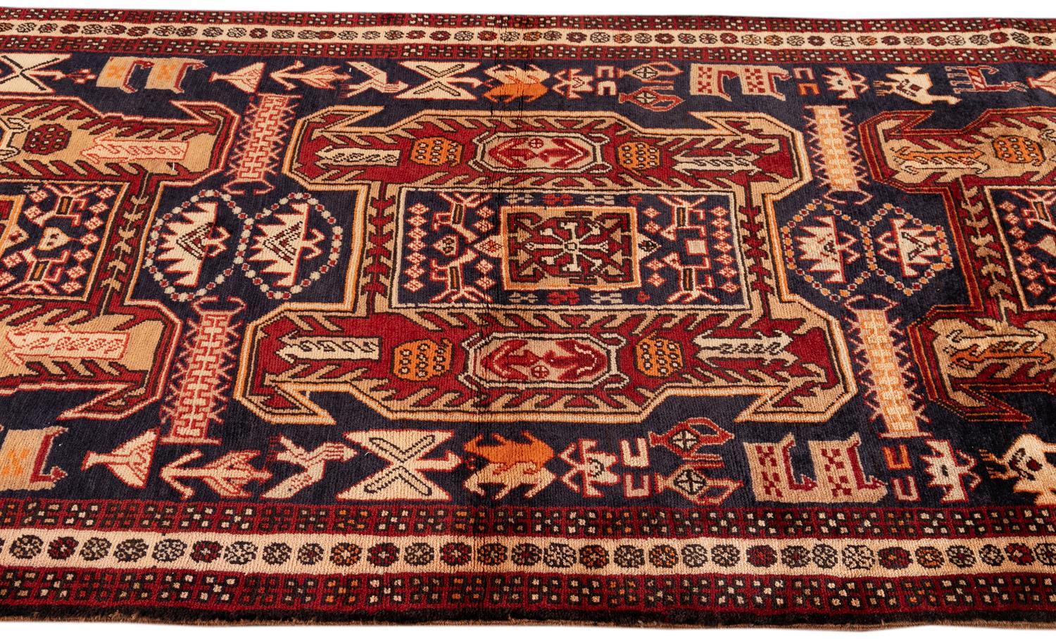 Mid 20th century Vintage North West Persian Runner Rug In Good Condition For Sale In Norwalk, CT