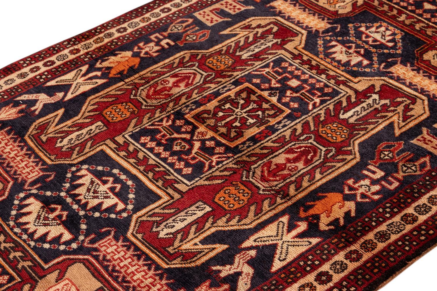 Wool Mid 20th century Vintage North West Persian Runner Rug For Sale