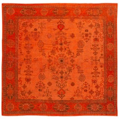 Mid-20th Century Vintage Oushak Square Rug