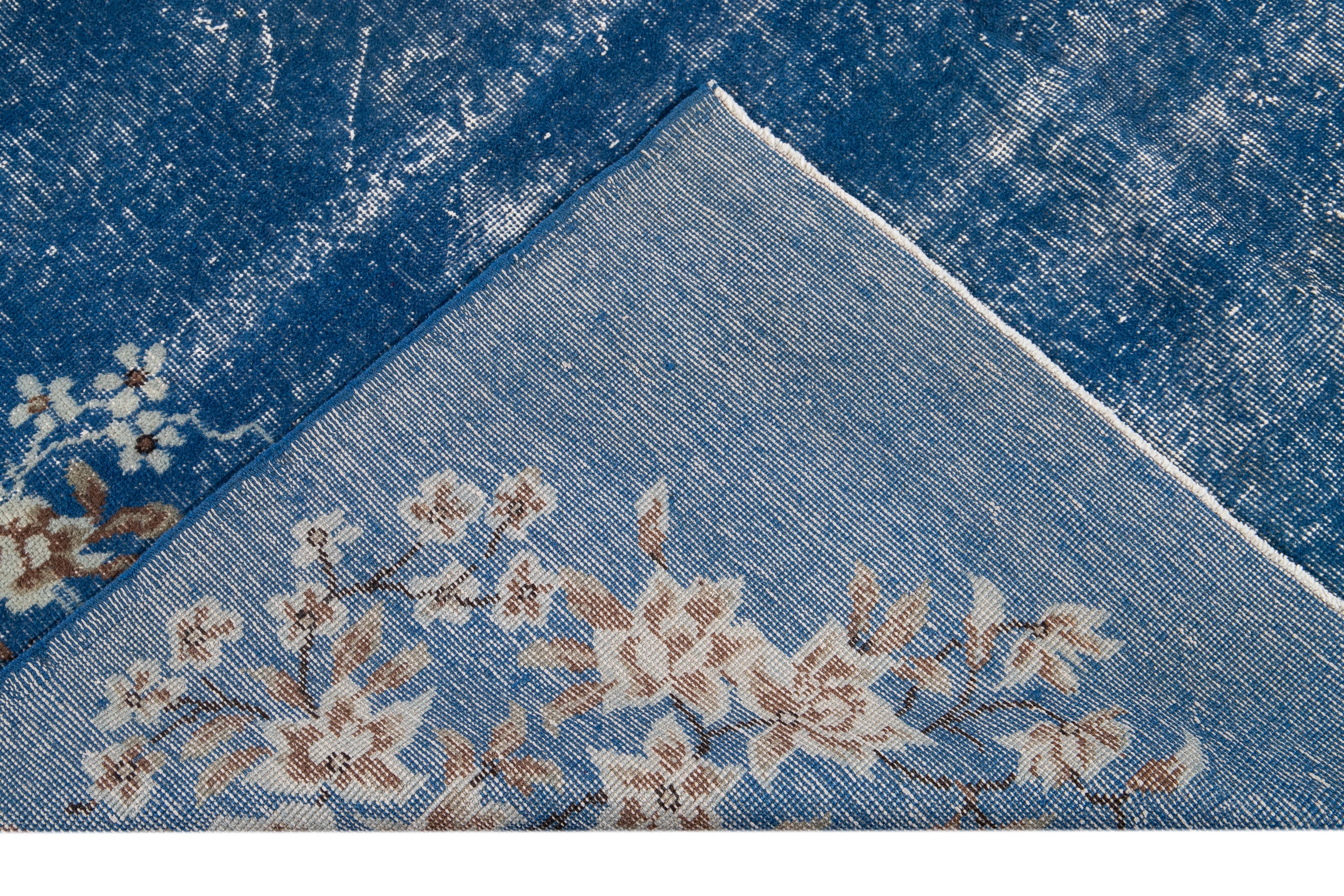 Mid-20th Century Vintage Overdyed Wool Rug For Sale 6