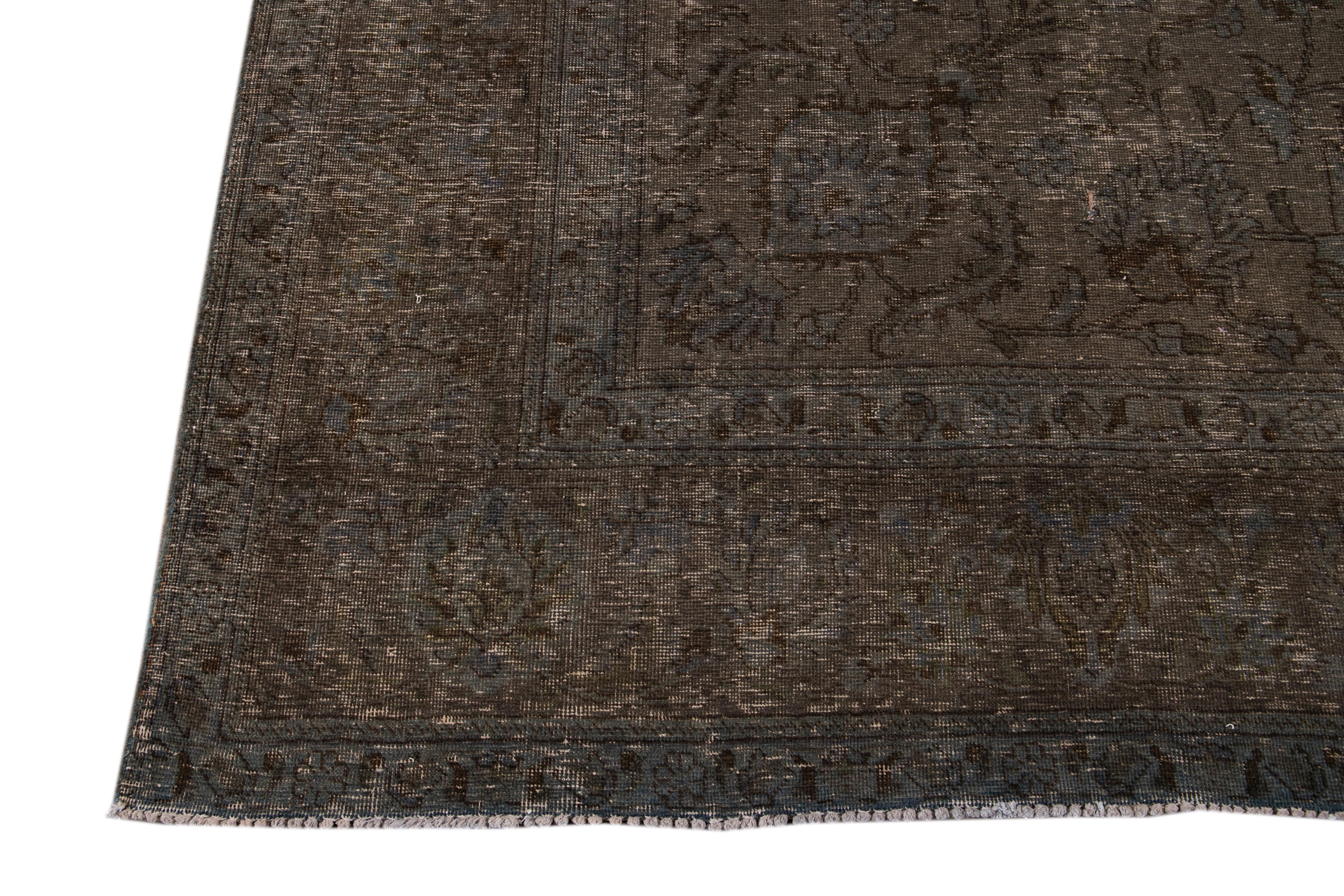 Mid-20th Century Vintage Overdyed Wool Rug For Sale 6