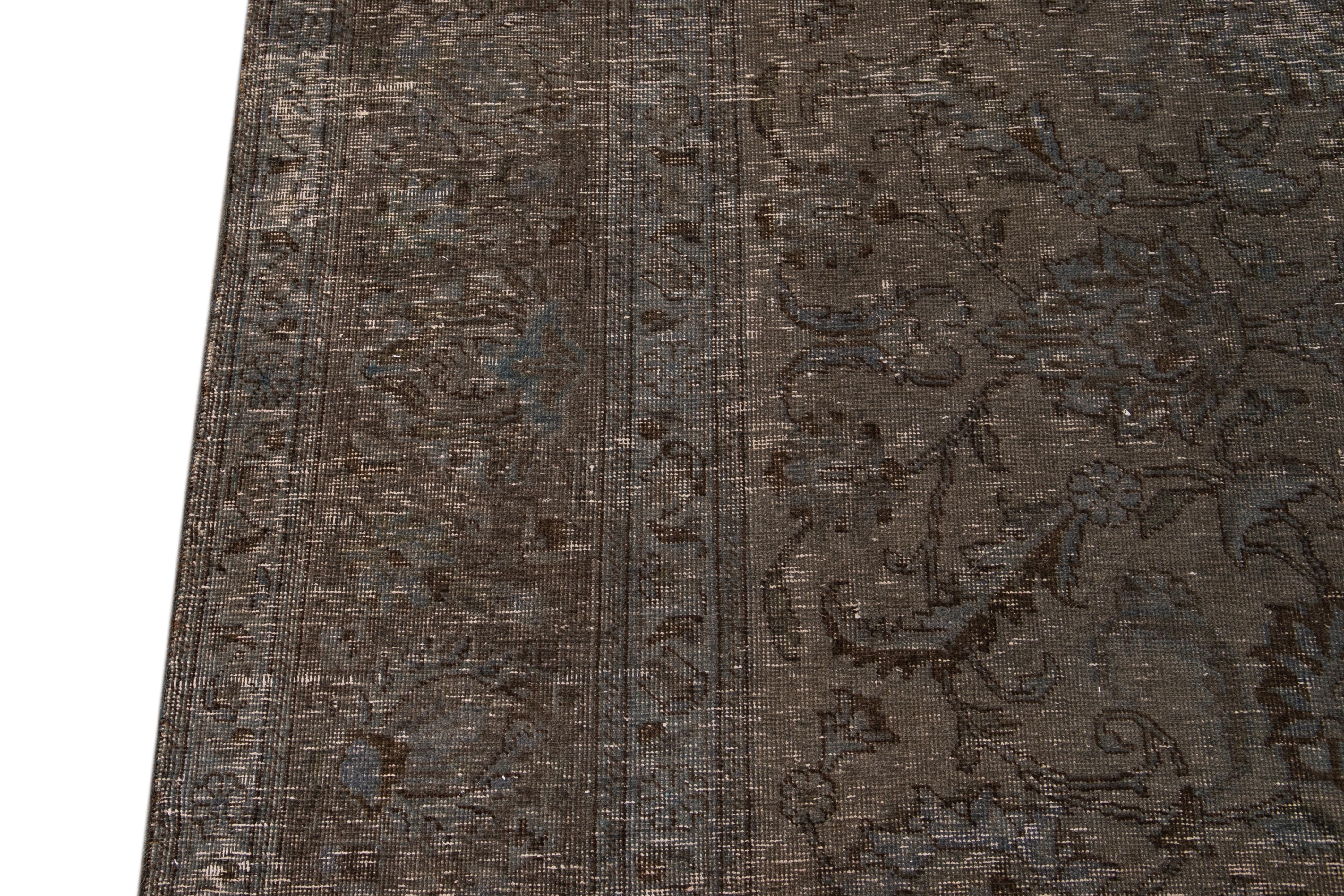 Mid-20th Century Vintage Overdyed Wool Rug For Sale 8