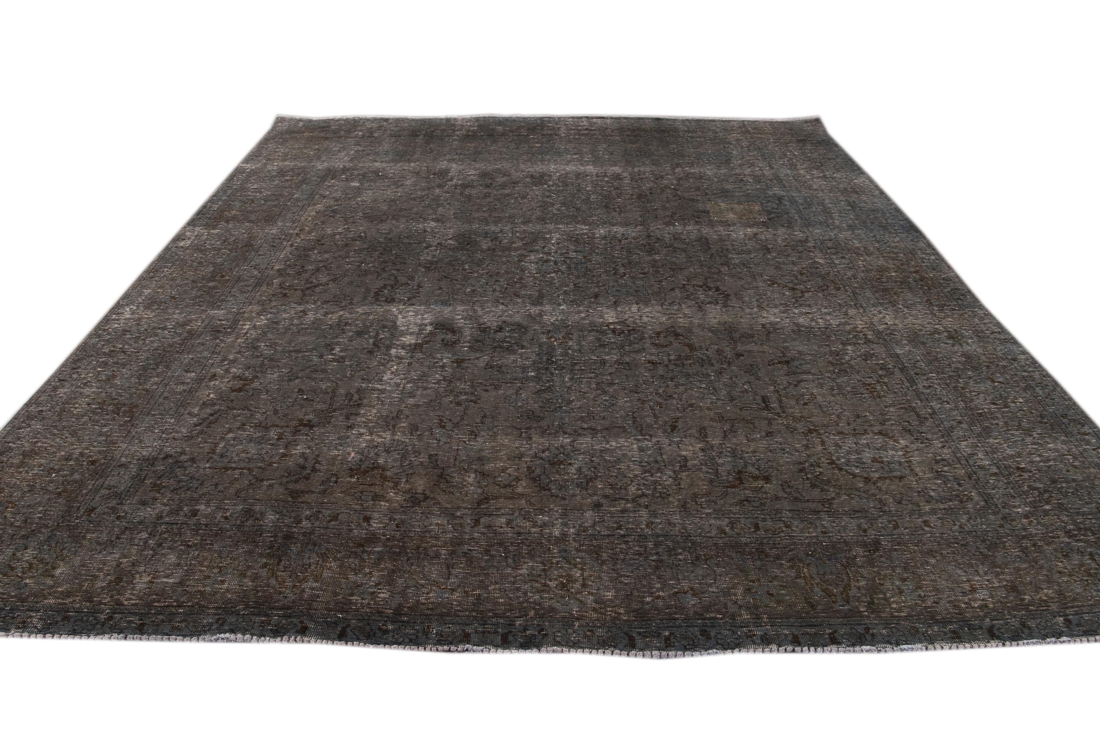 Mid-20th Century Vintage Overdyed Wool Rug For Sale 10