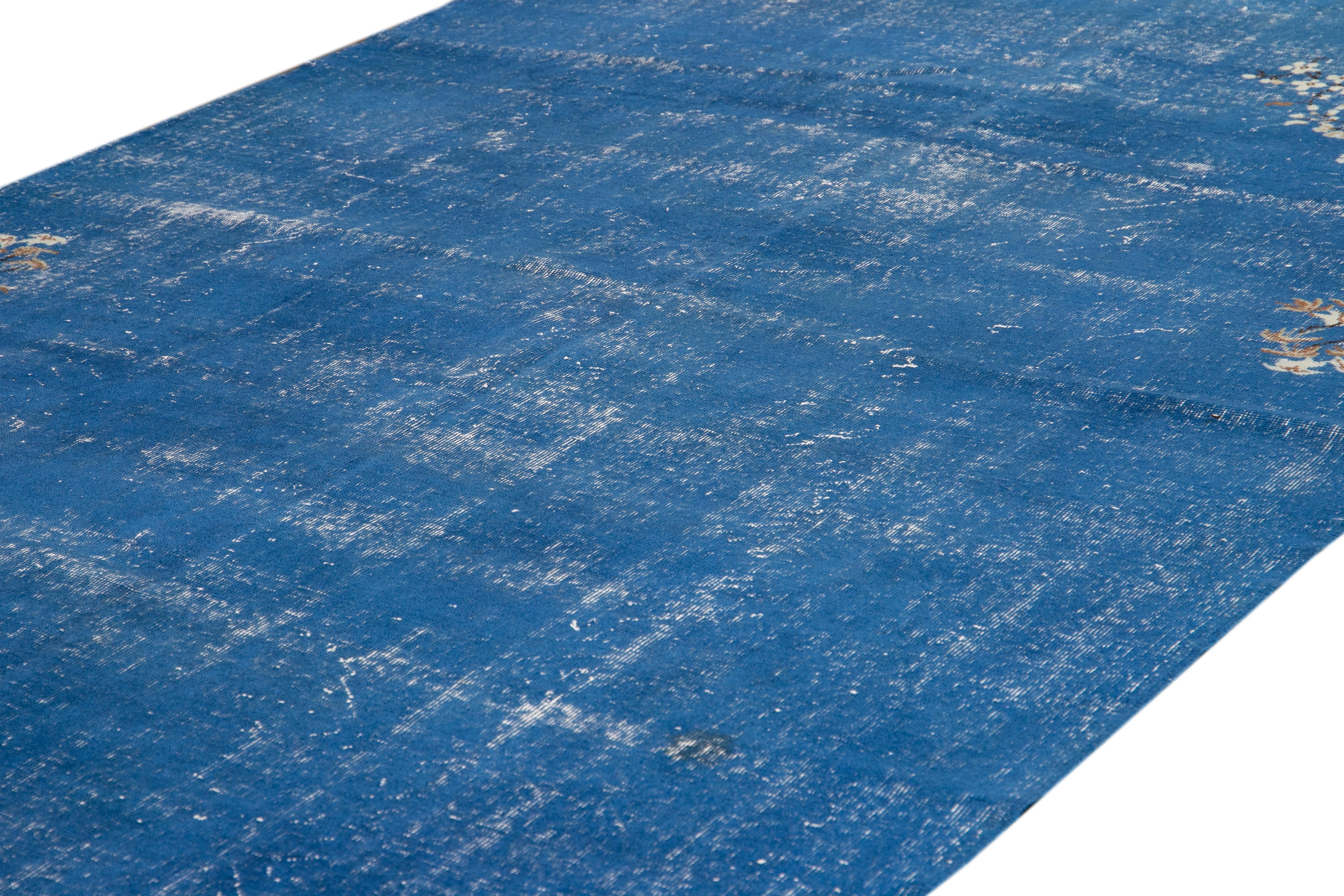 Turkish Mid-20th Century Vintage Overdyed Wool Rug For Sale